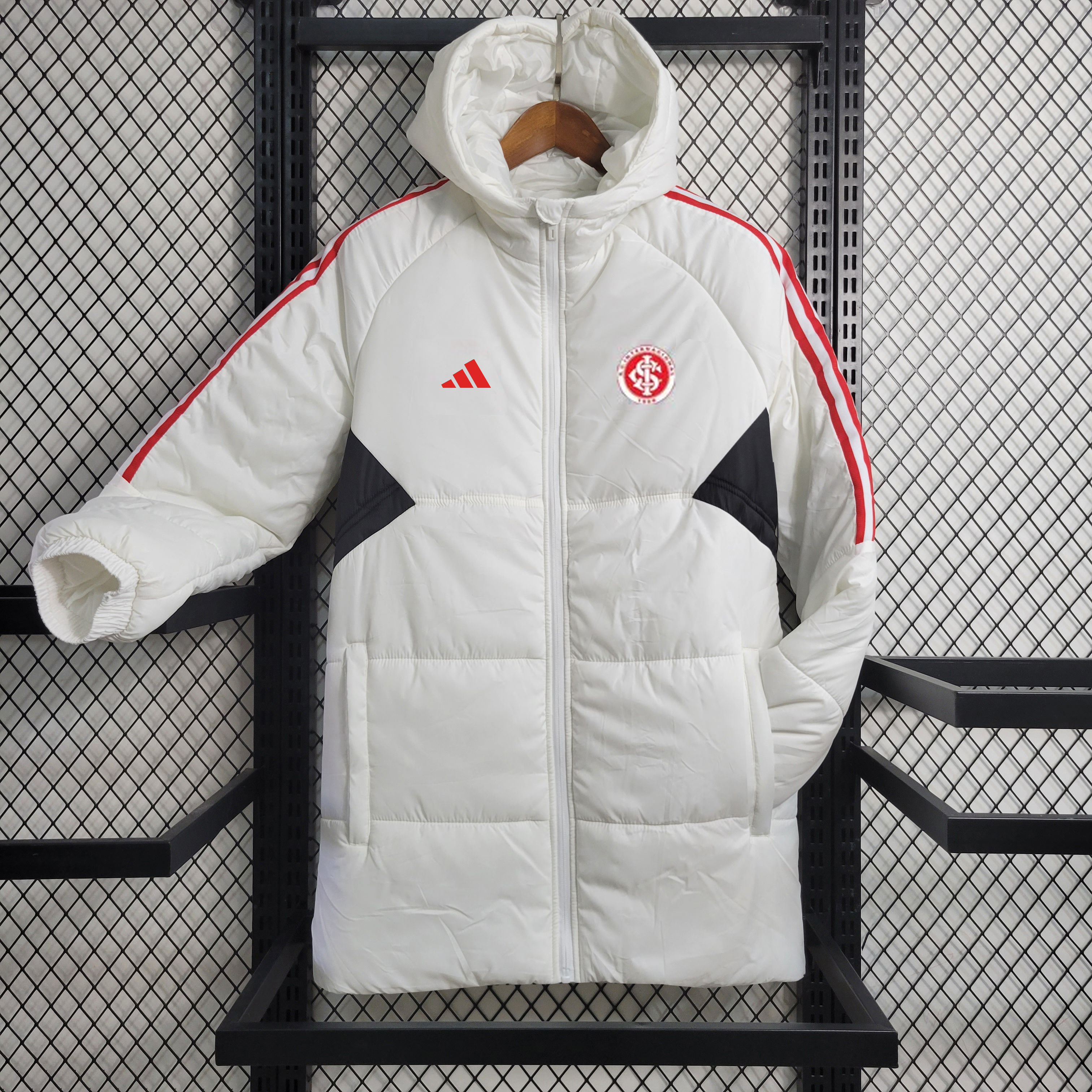 Internacional 23-24 Men's Hooded Thermal Cotton Jacket - White - ManixJersey