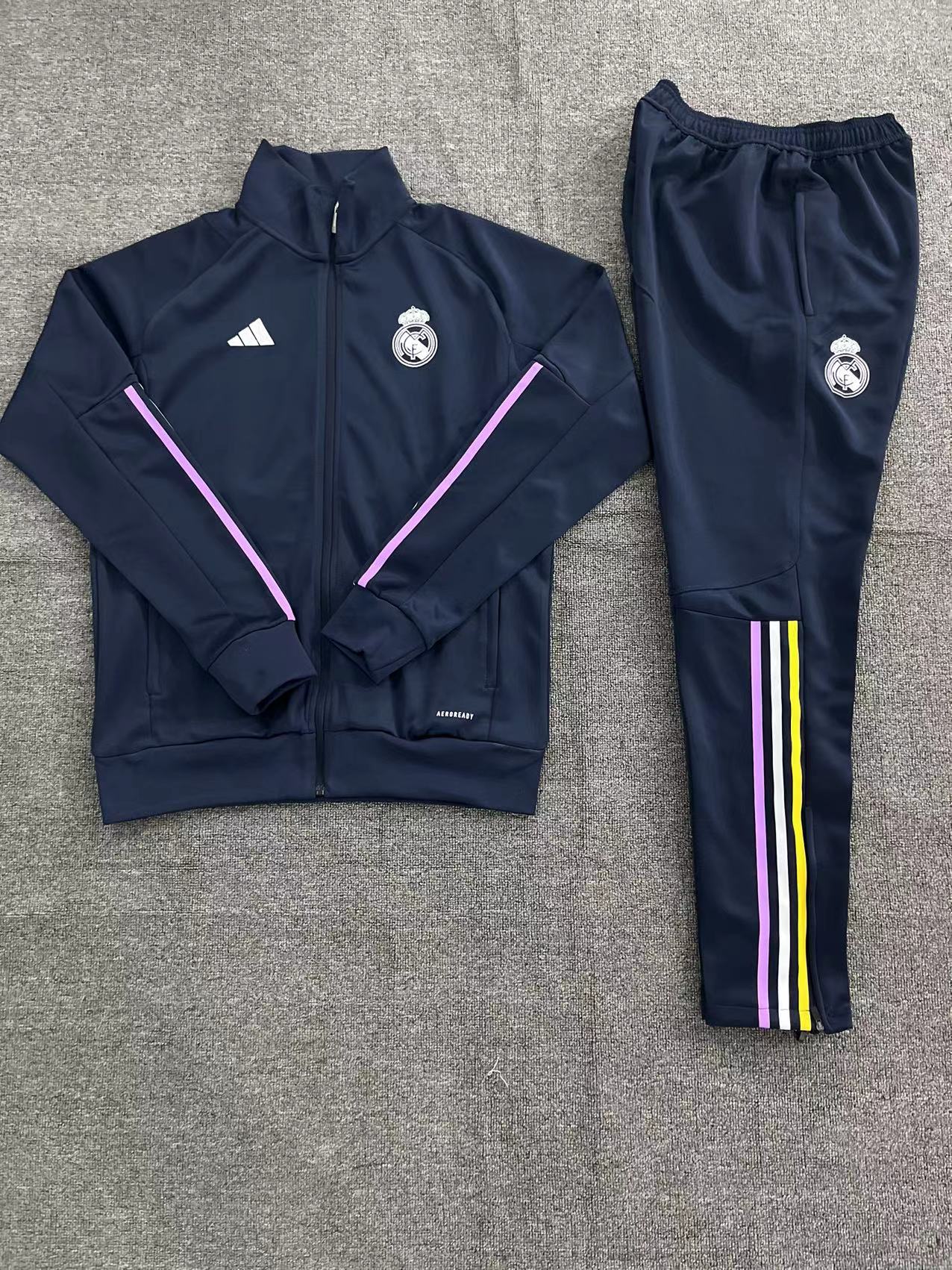 Real Madrid 23-24 Kids Jacket Training Tracksuit - Royal Blue - ManixJersey