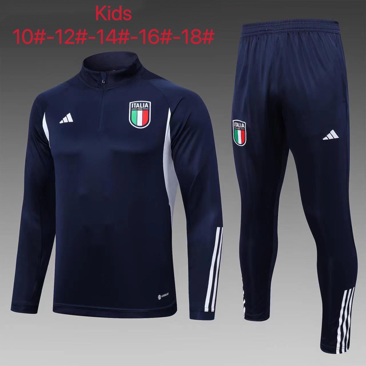 Italy 23-24 Kids Long Sleeve Training Set Royal Blue - ManixJersey