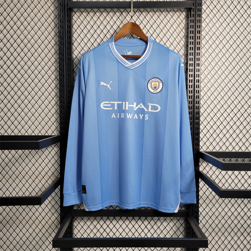 Manchester City 23-24 Home Long Sleeve Jersey - Fans Version - ManixJersey