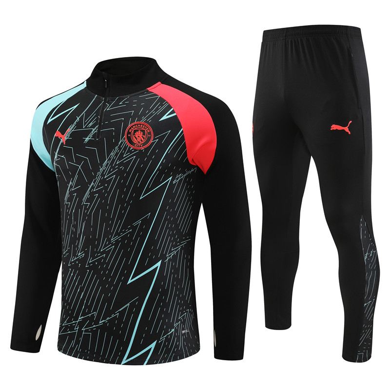 Manchester City 23-24 Long Sleeve Training Set -Black Camouflage - ManixJersey