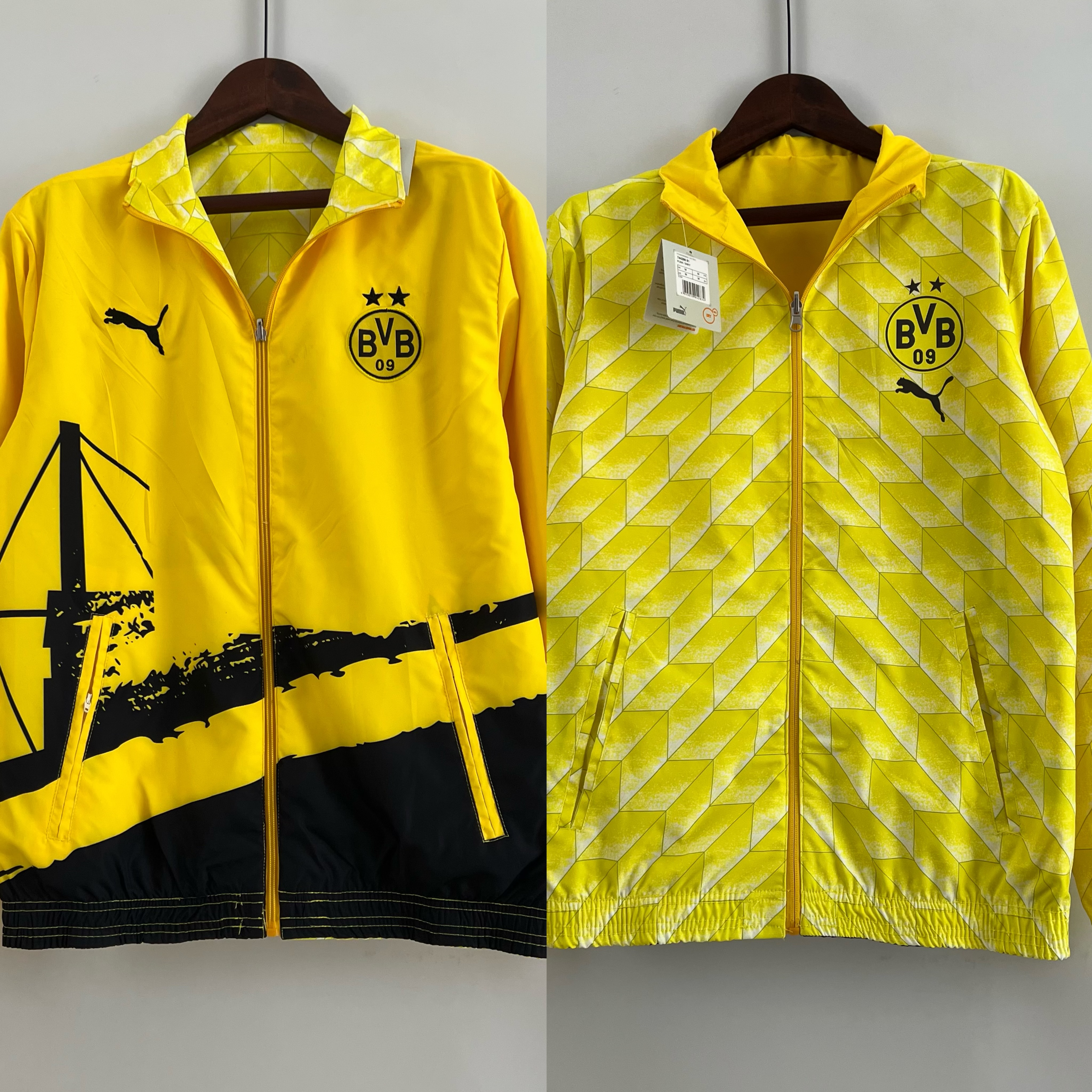Dortmund 23-24 Double Sided Windbreaker - Yellow - ManixJersey