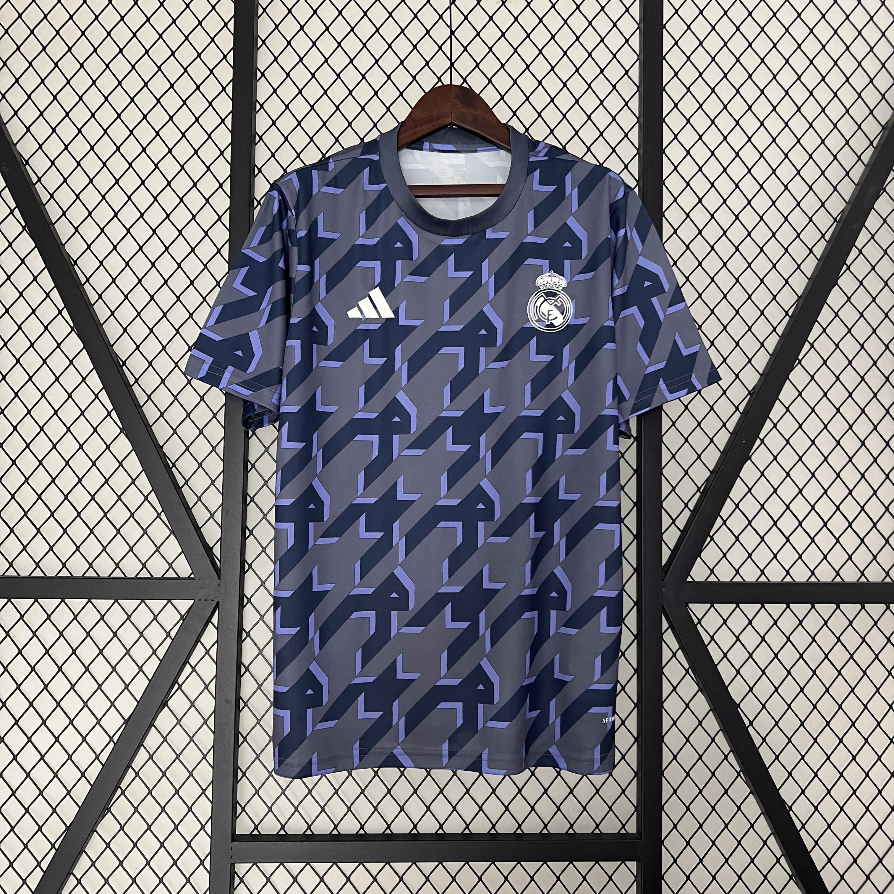 Real Madrid 23-24 Houndstooth Pattern Pre-match Jersey - Fans Version - ManixJersey