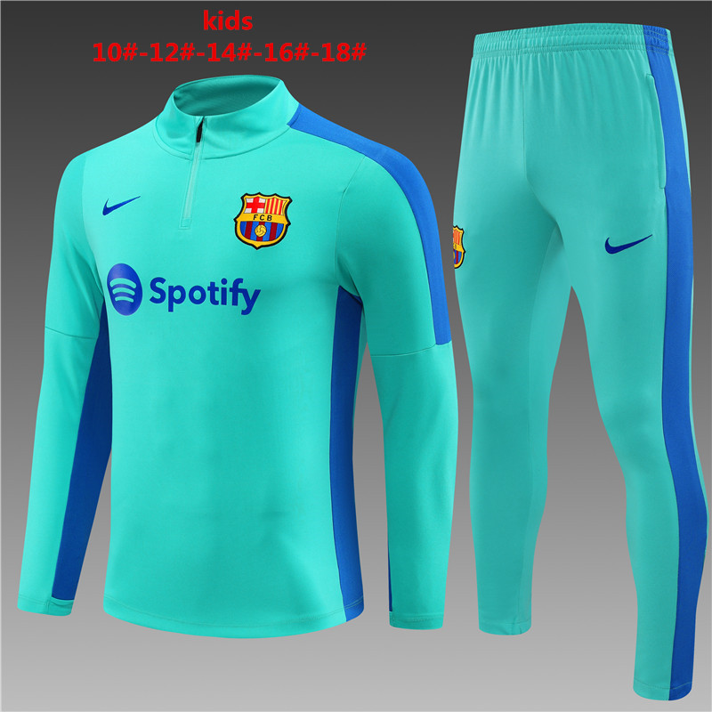 B.A.R.S.A 23-24 Kids Long Sleeve Training Set Lake Blue and Royal Blue - ManixJersey