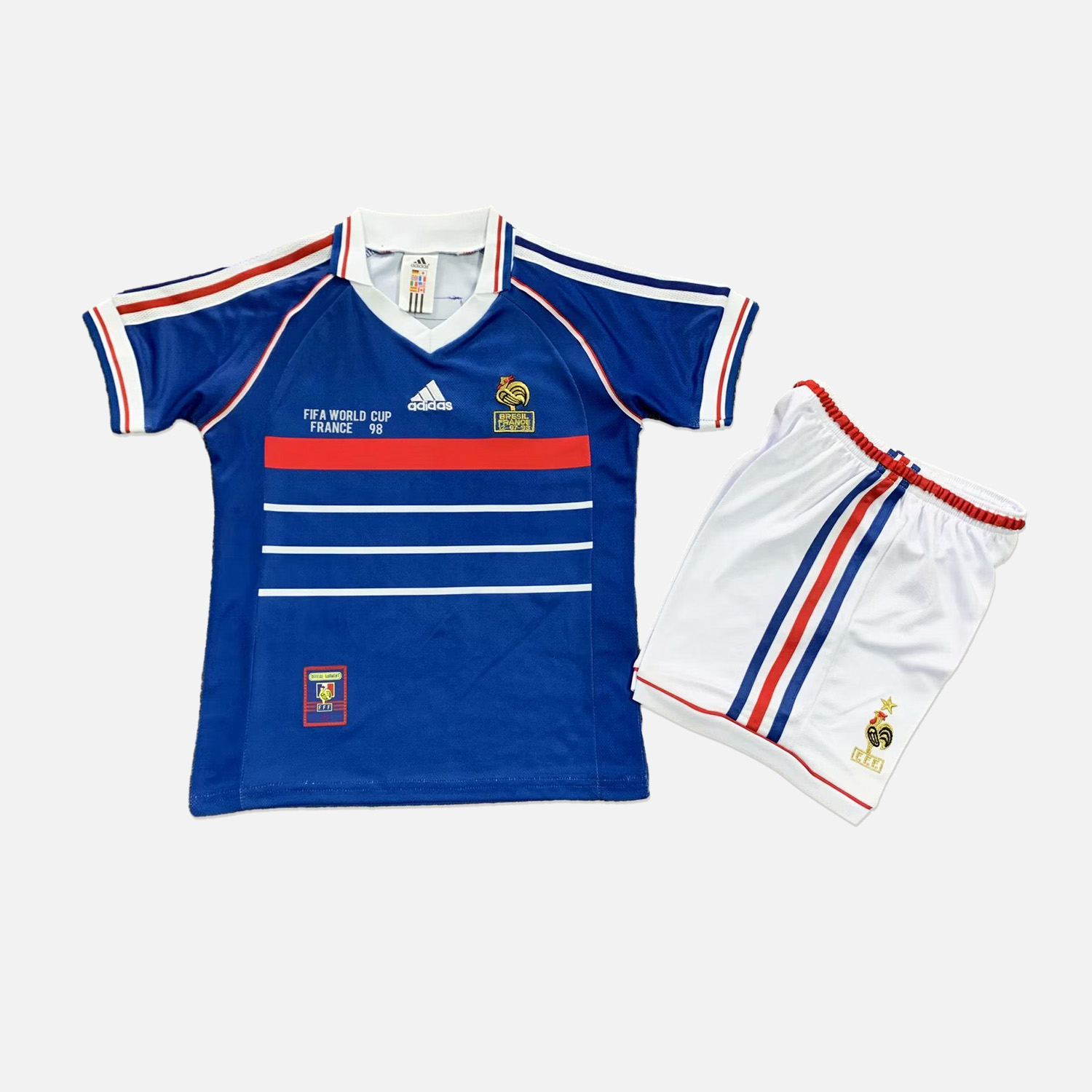 Retro France 1998 Home Stadium Kids Kit - ManixJersey