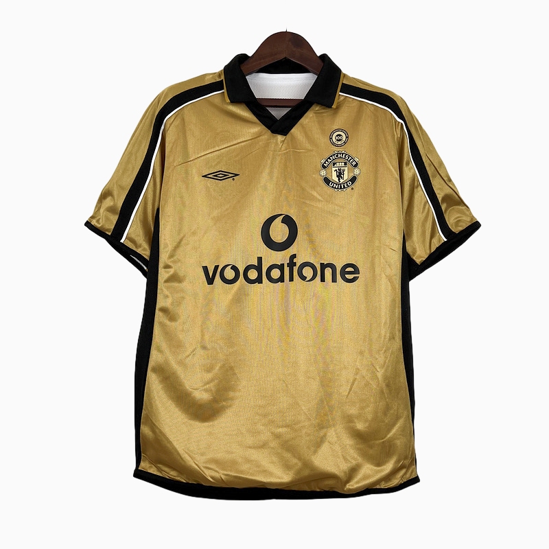 Manchester United Retro 01-02 100th Anniversary Special Edition Jersey - Gold - ManixJersey