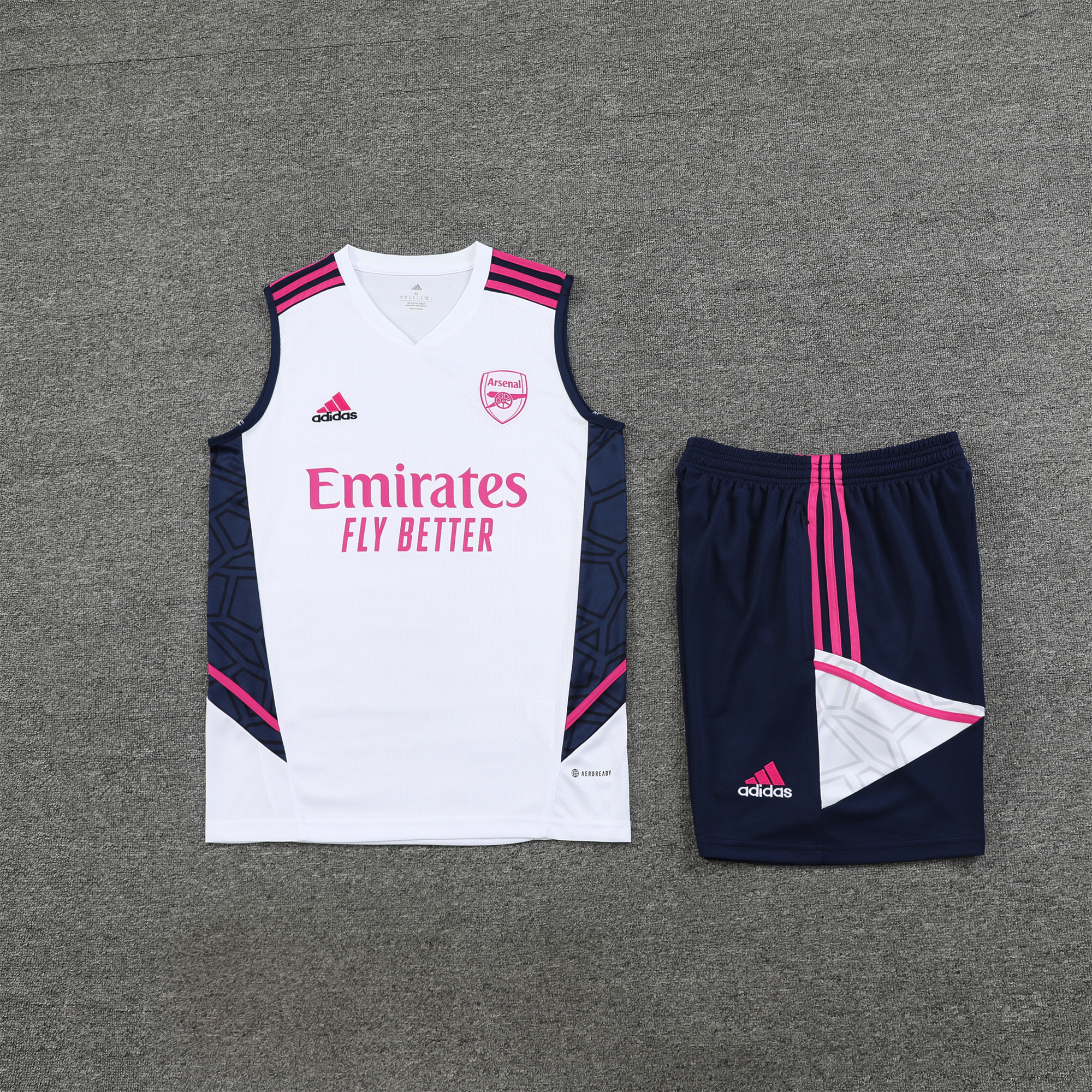 Arsenal 23-24 Player Vest Training Set White Pink - ManixJersey