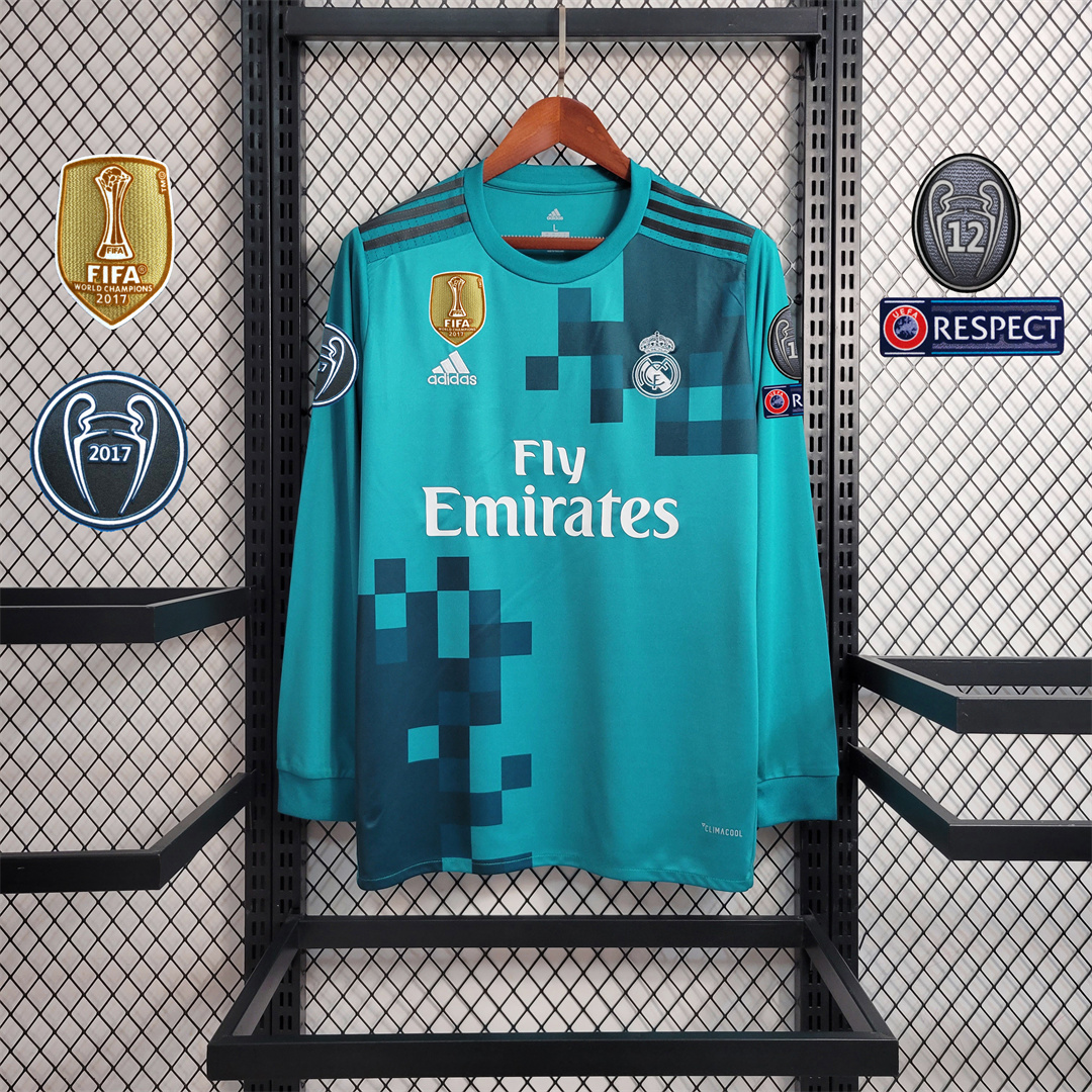 Real Madrid Retro 17-18 Third Long Sleeve Shirt - ManixJersey