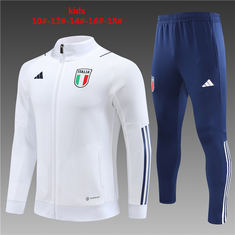 Italy 23-24 Kids Jacket Training Tracksuit -White - ManixJersey