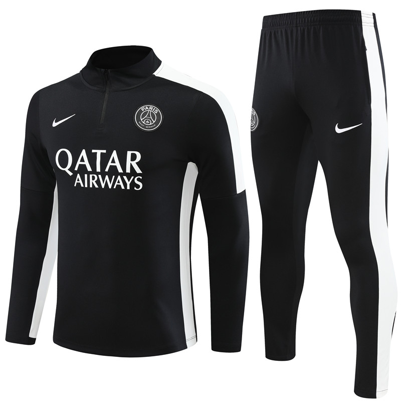 Paris Saint-Germain PSG 23-24 Kids Long Sleeve Training Set Black - ManixJersey
