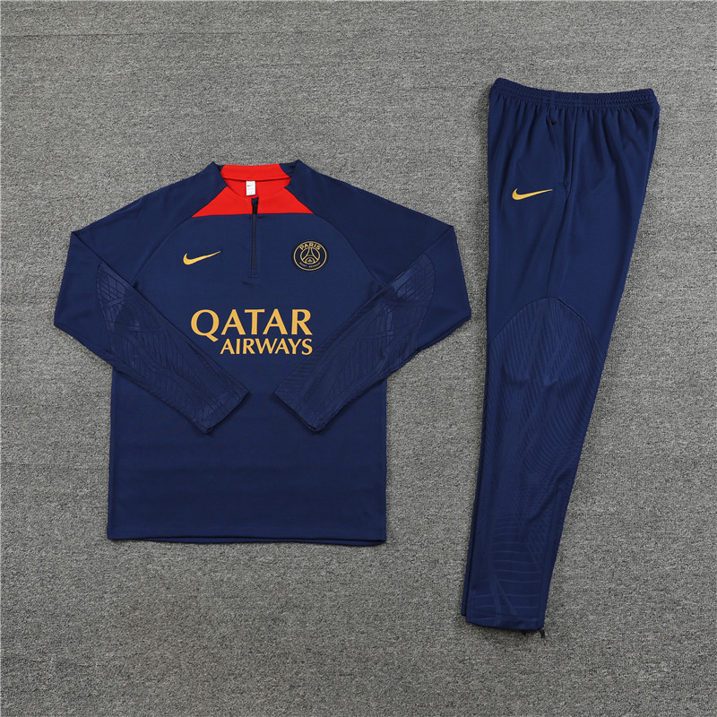 Paris Saint-Germain PSG 23-24 Long Sleeve Training Set -Royal Blue - ManixJersey