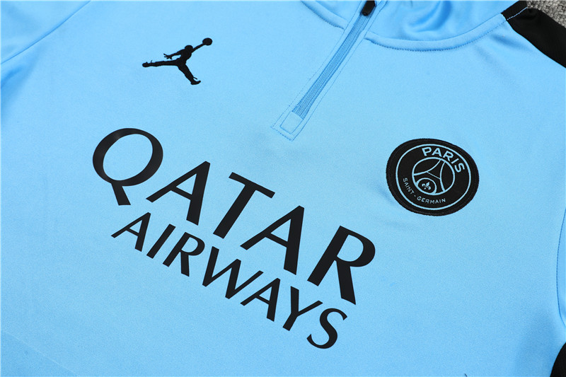 Paris Saint-Germain PSG 23-24 Kids Long Sleeve Training Set Light Blue - ManixJersey