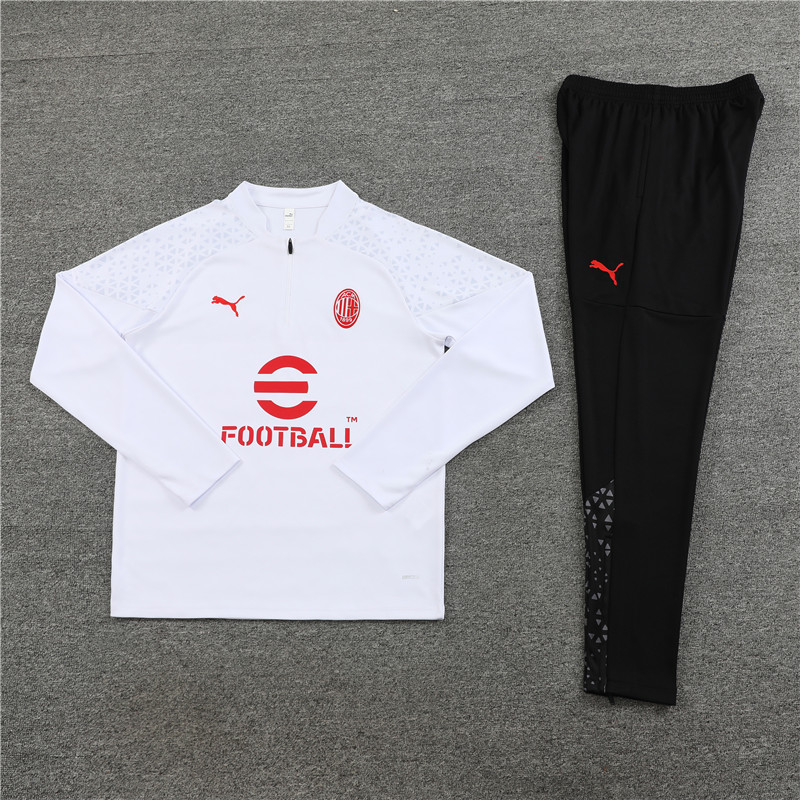 AC Milan 23-24 Long Sleeve Training Set -White - ManixJersey