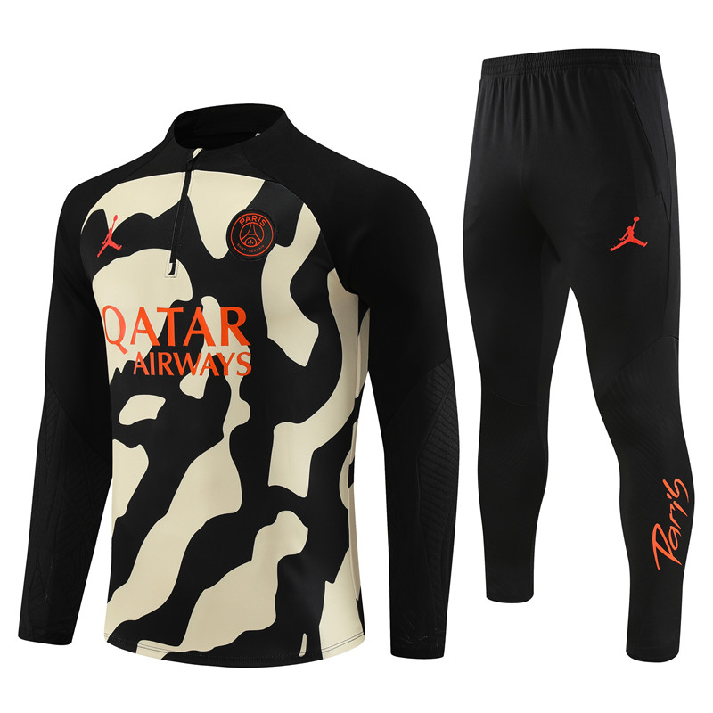 Paris Saint-Germain PSG 23-24 Long Sleeve Training Set - Yellow and Black - ManixJersey