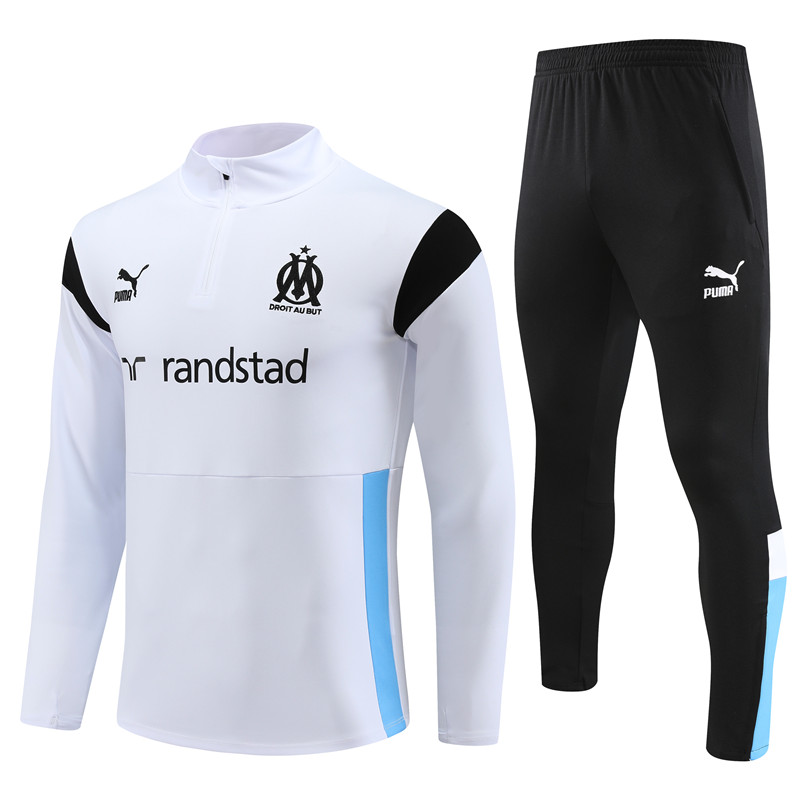 Marseille 23-24 Long Sleeve Training Set 23-24 Kids Long Sleeve Training Set White - ManixJersey