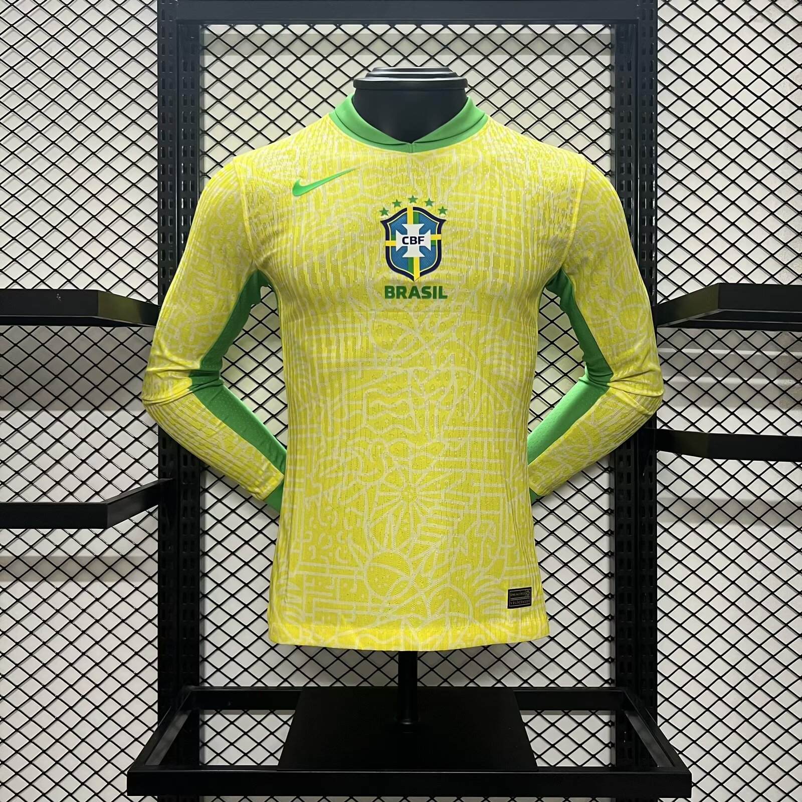 Brazil 2024 Home Long Sleeve Stadium Jersey - Player Version - ManixJersey