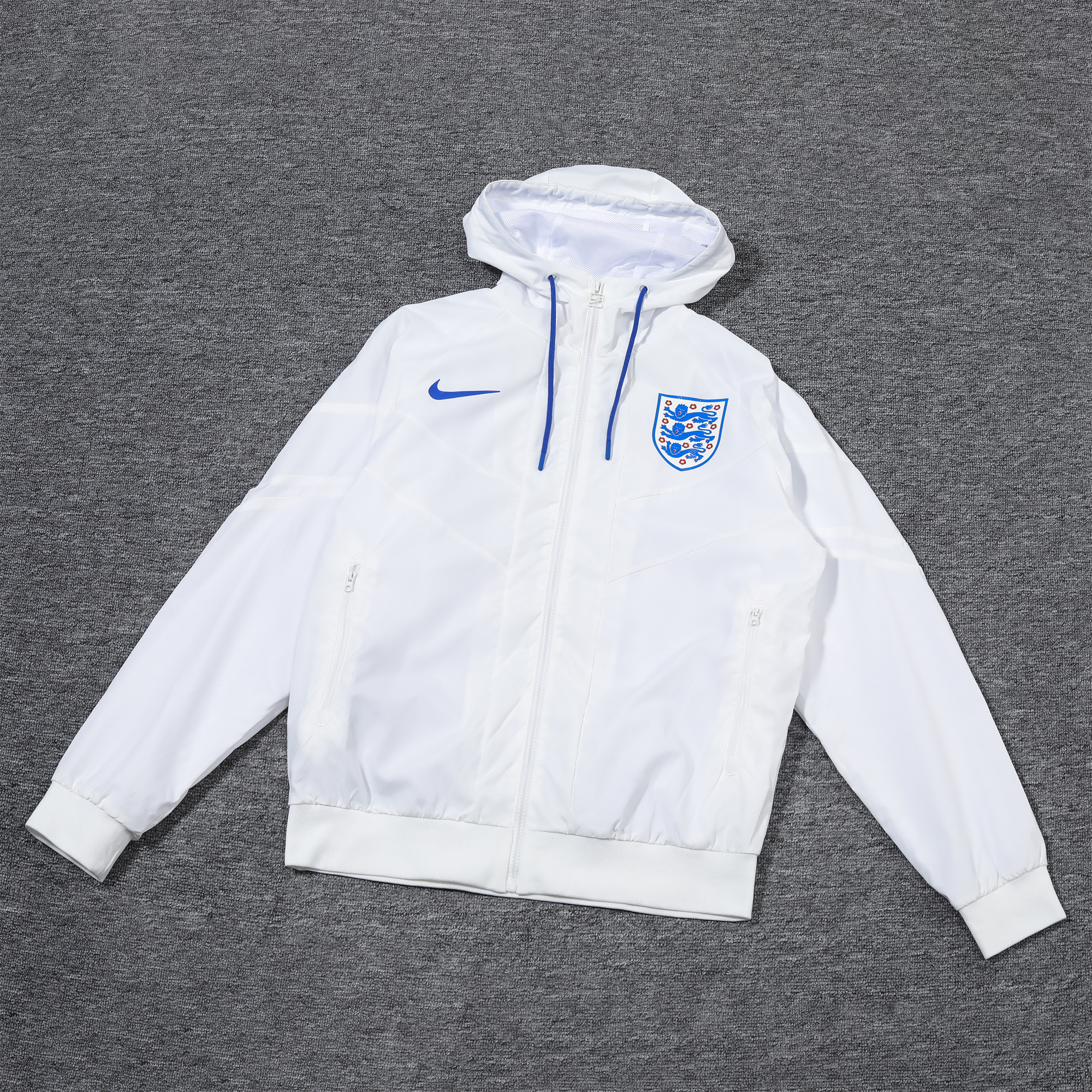 England 2024 National Team Anthem White Hooded Windbreaker - Player Version - ManixJersey