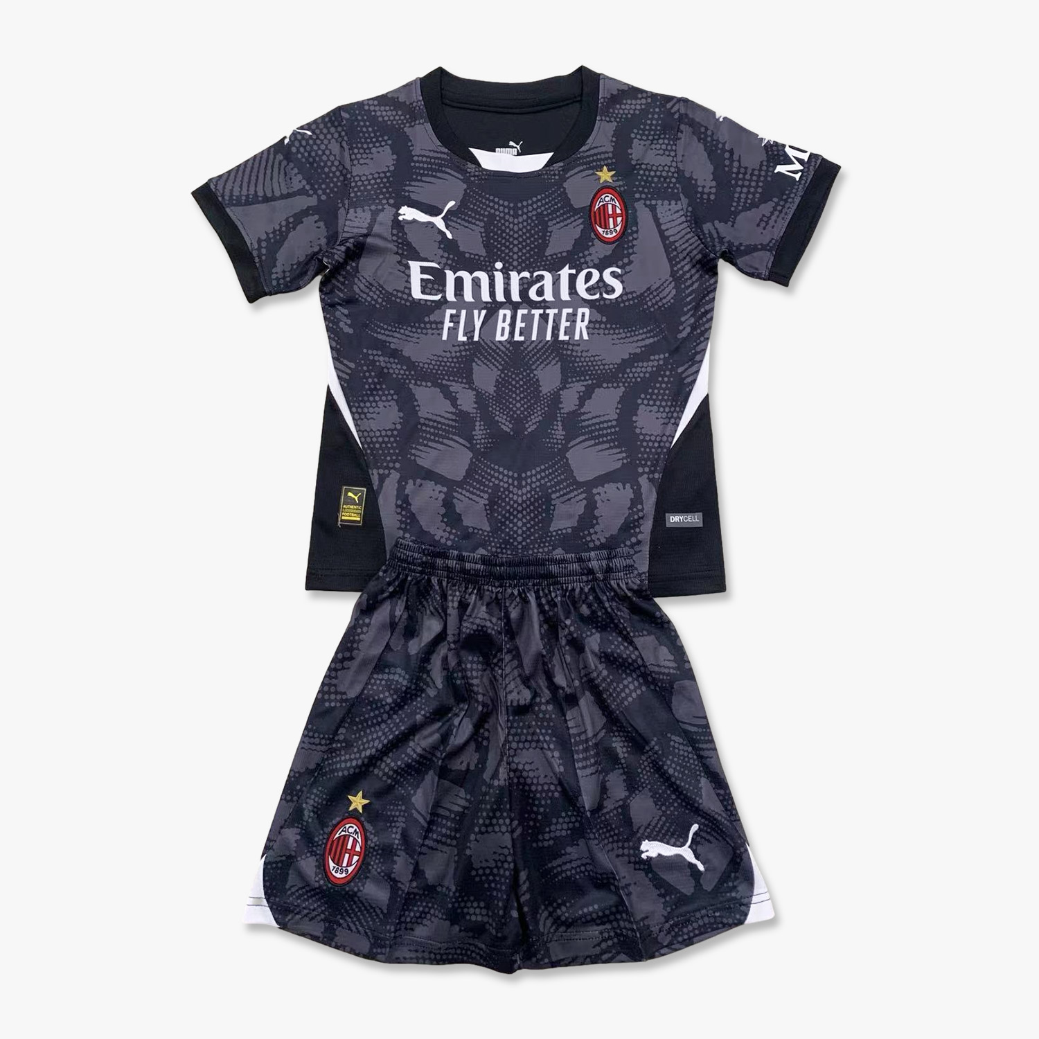 AC Milan 24-25 Black Goalkeeper Kids Kit - ManixJersey