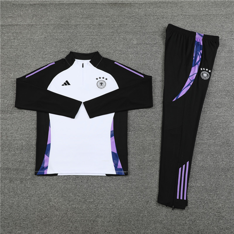 Germany 2024 Long Sleeve Training Set - White With Black - ManixJersey