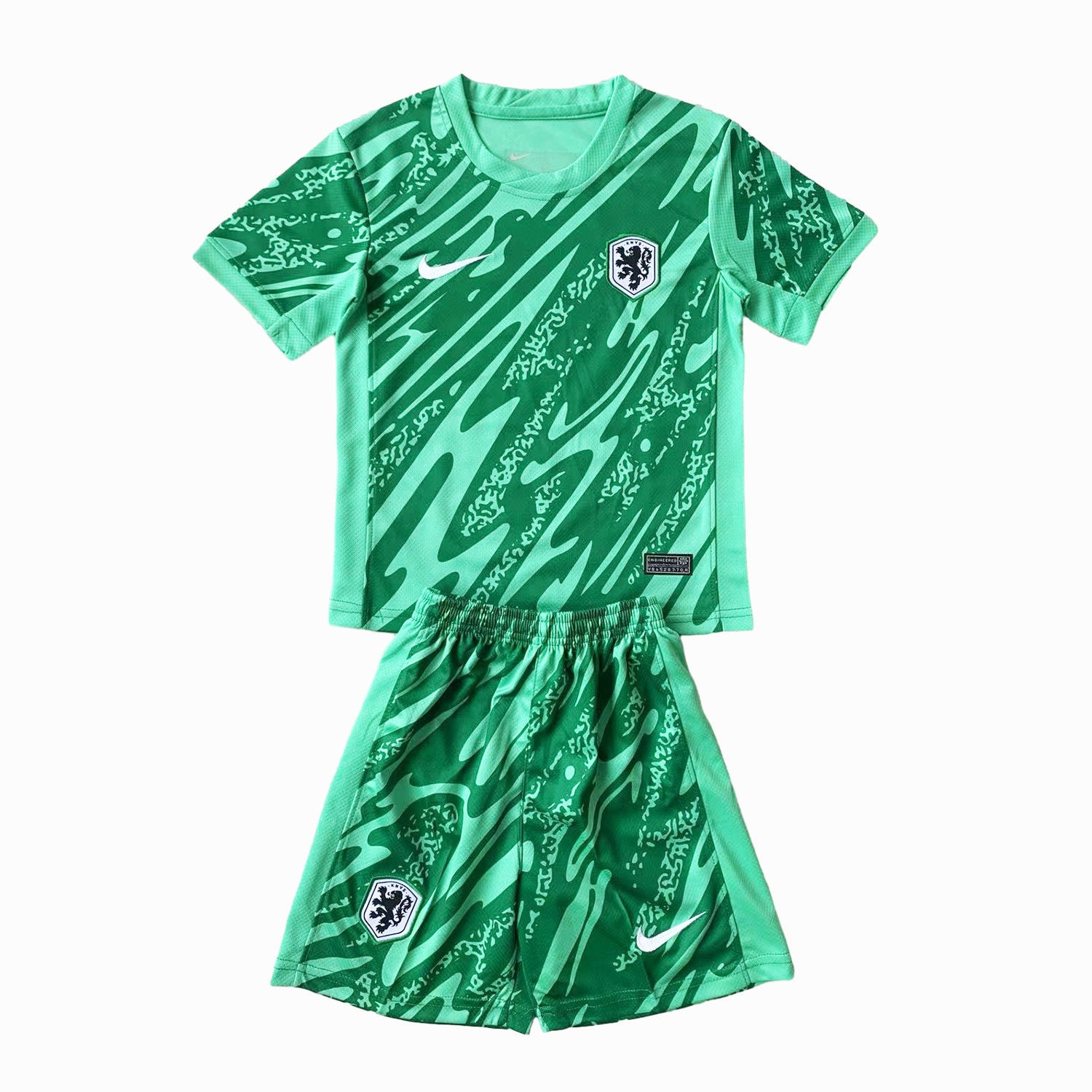 Netherlands 2024 Goalkeeper Kids Kit - Green - ManixJersey