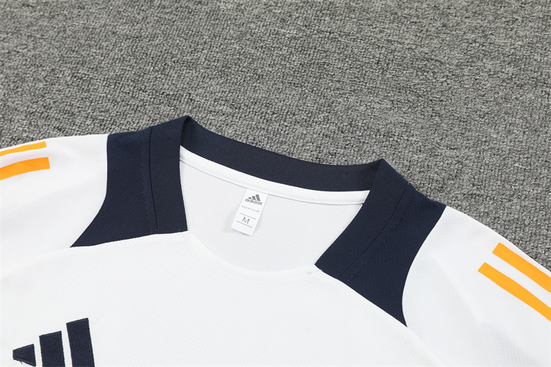 Real Madrid 24-25 Short-Sleeve Training Kids Kit - White & Deep Blue - ManixJersey