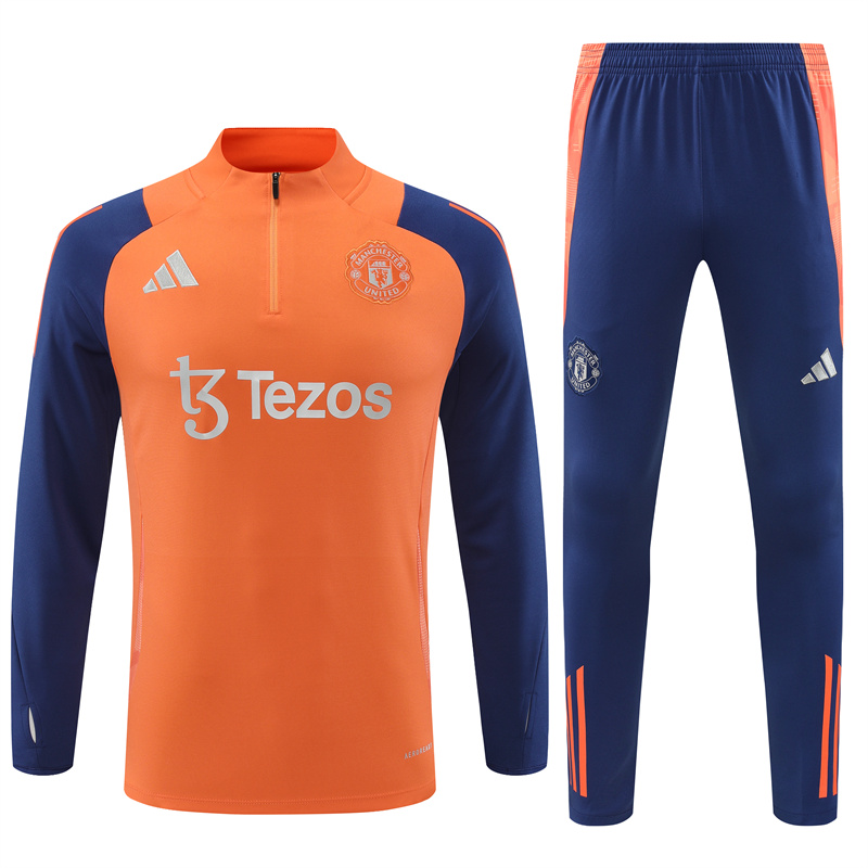 Manchester United 24-25 Long Sleeve Training Set - Orange - ManixJersey