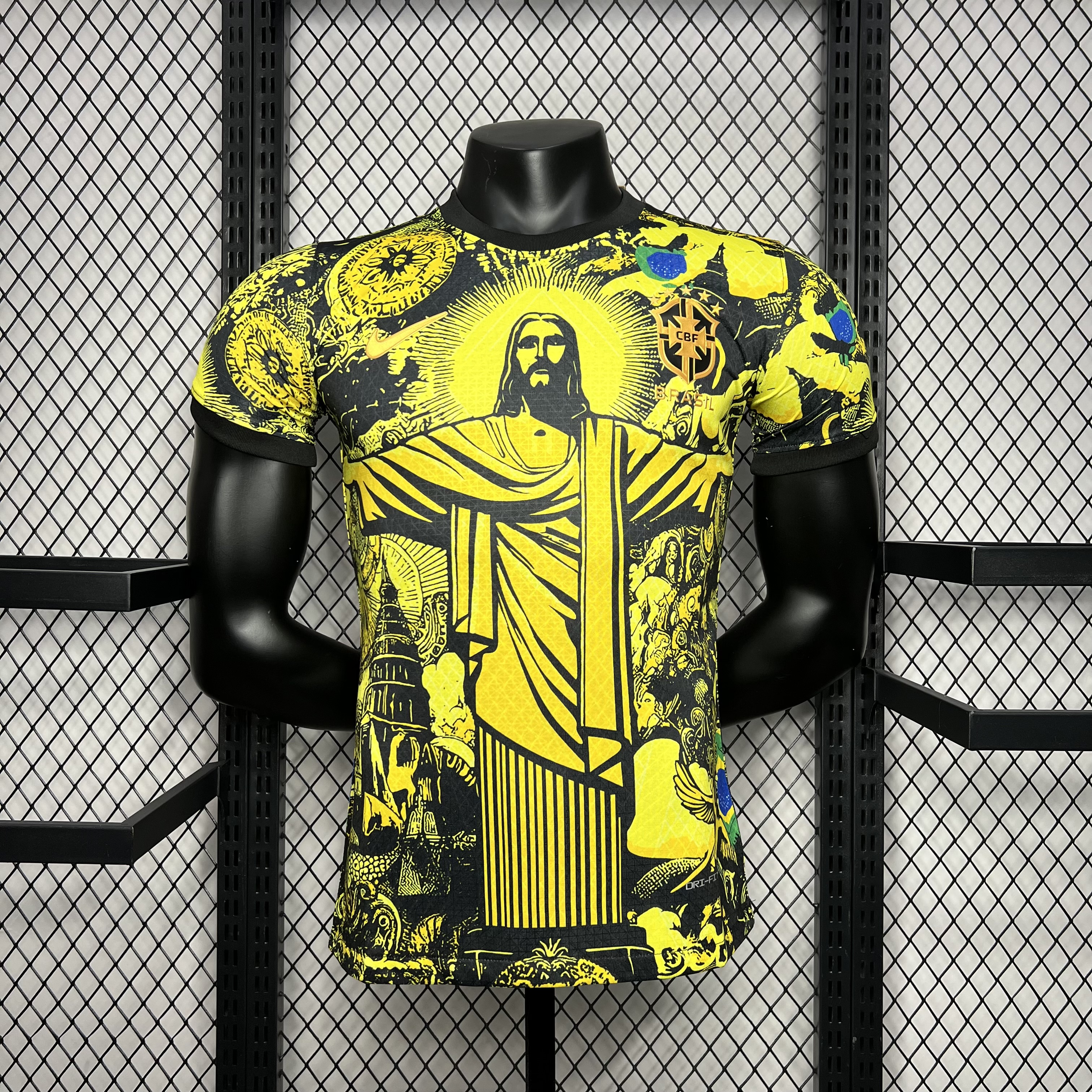 Brazil 2024 Yellow Christ the Redeemer Statue Jersey - Player Version - ManixJersey