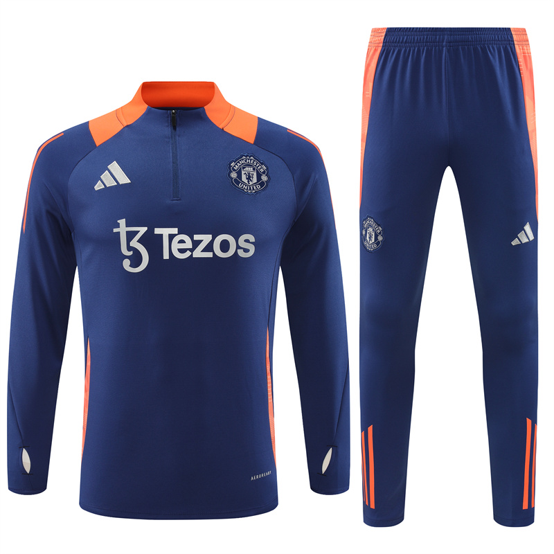 Manchester United 24-25 Long Sleeve Training Set - Deep Blue - ManixJersey