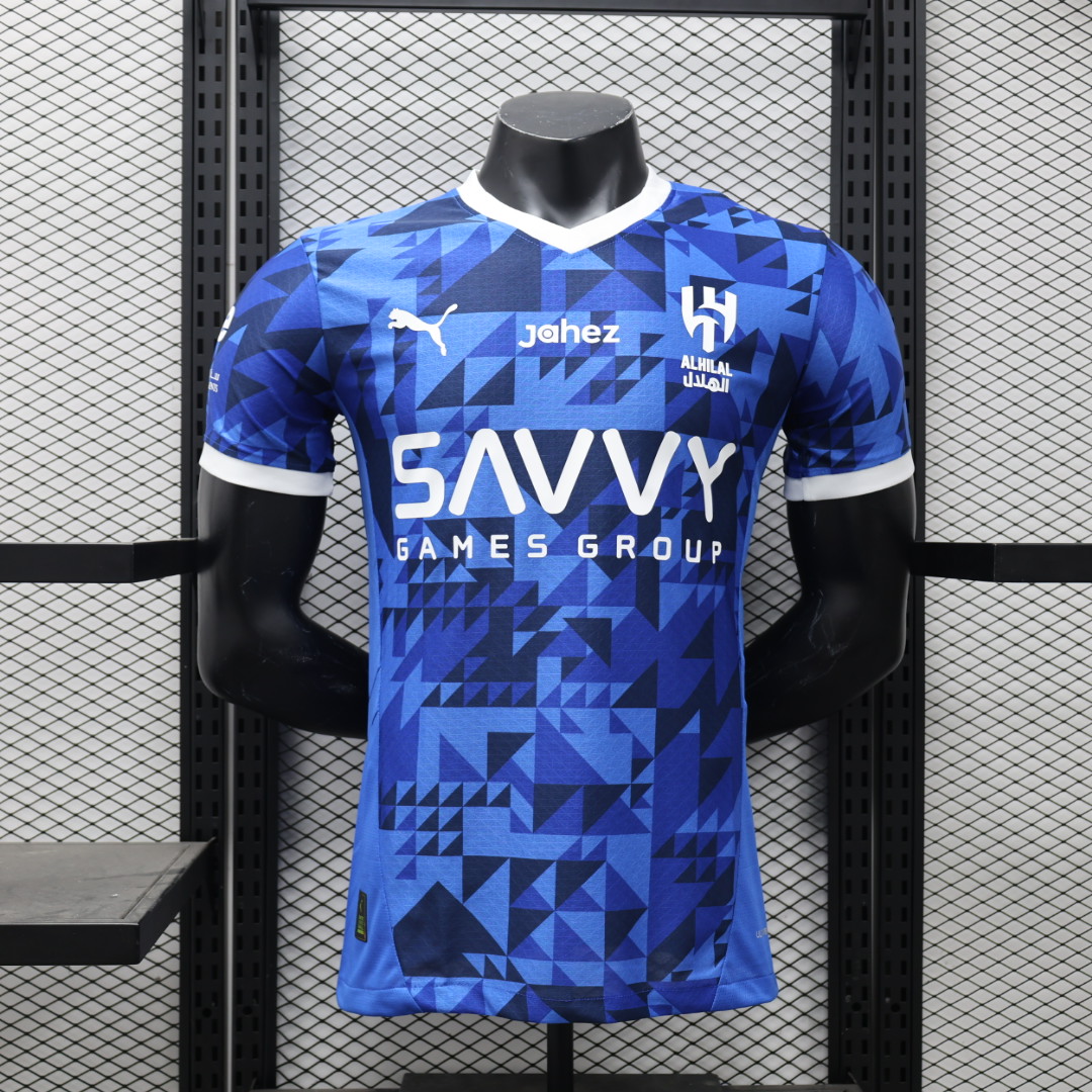 Al Hilal Riyadh Crescent 24-25 Home Stadium Jersey With Chest Advertisement - Player Version - ManixJersey