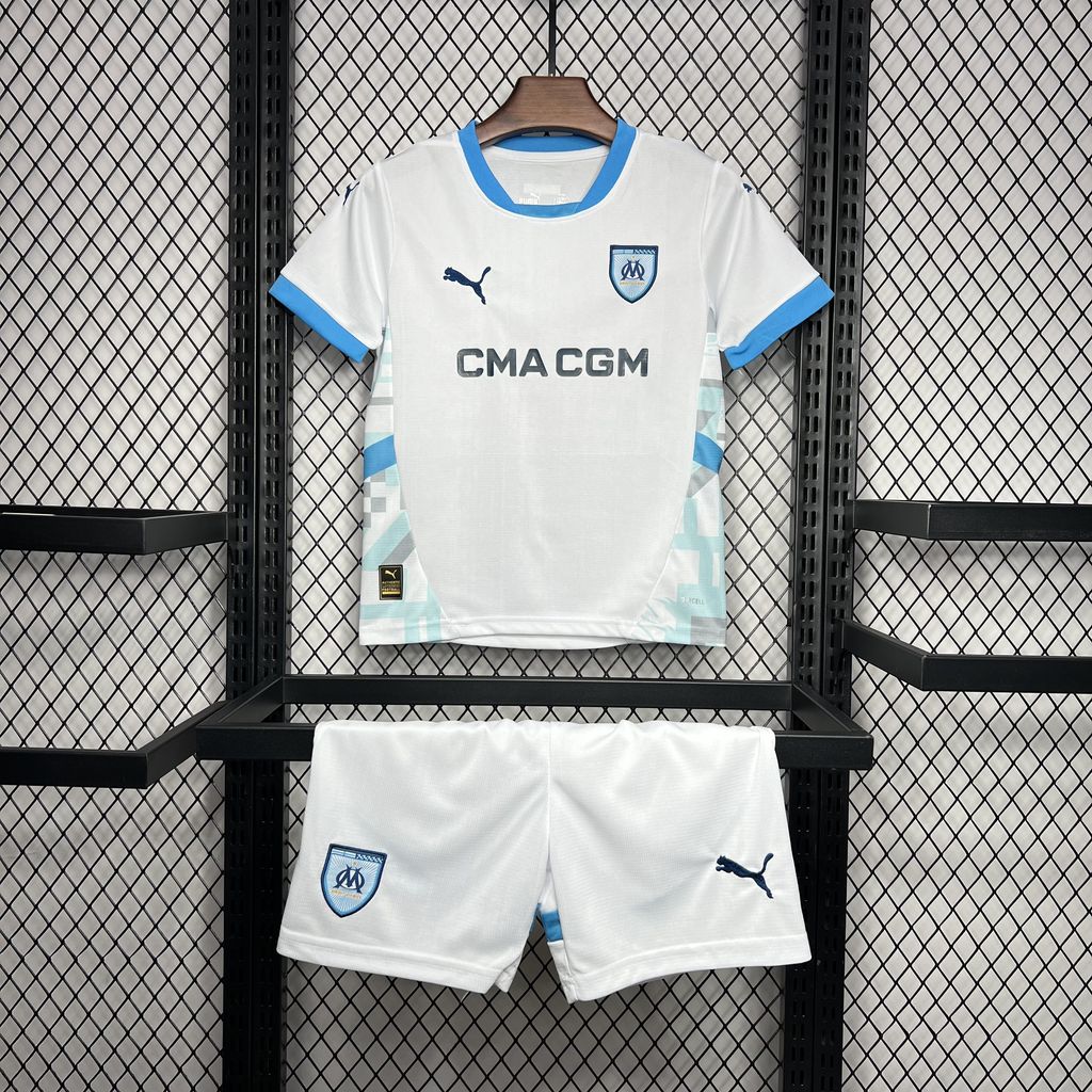 Marseille 24-25 Home Stadium Kids Kit - ManixJersey