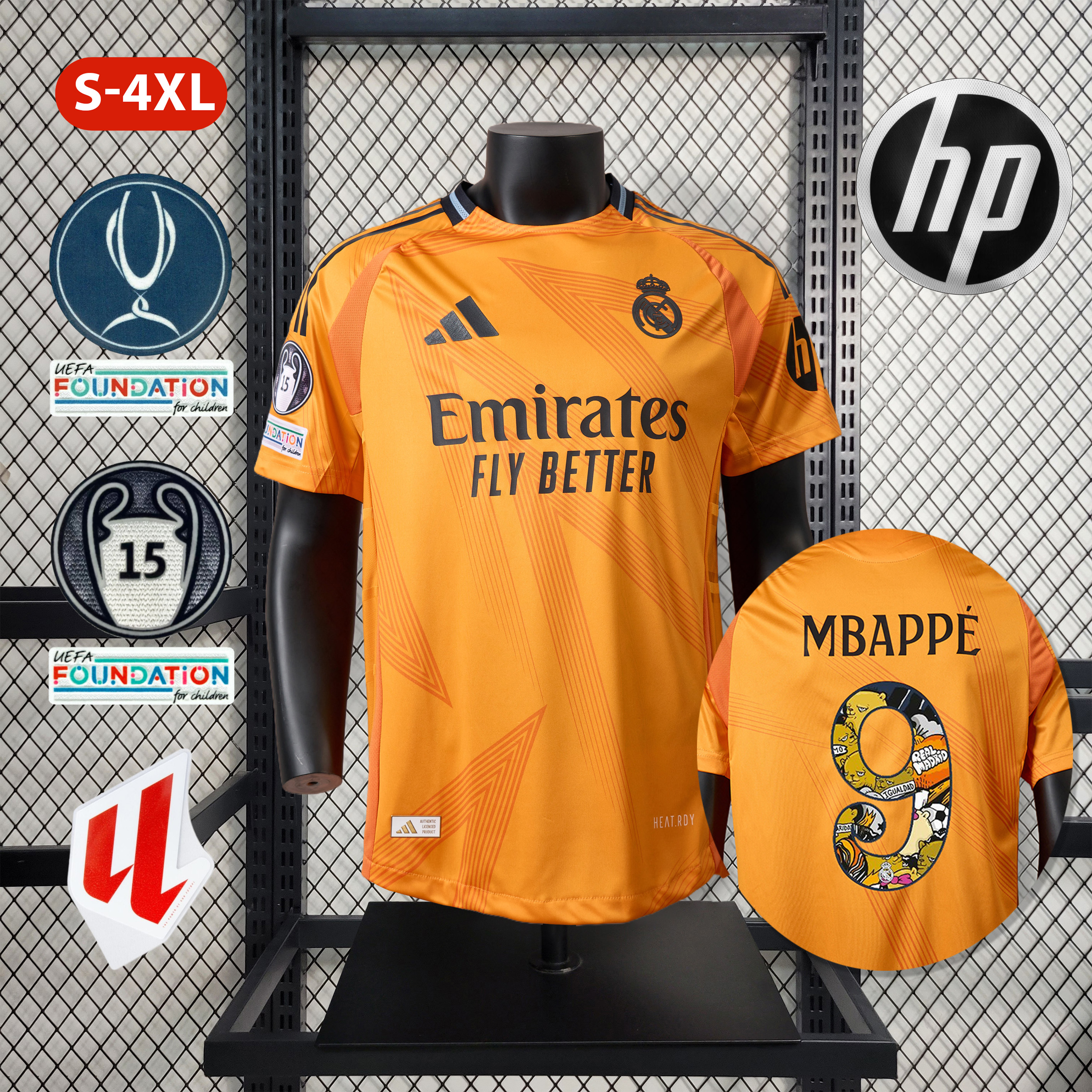 Real Madrid 24-25 Away Jersey with Bear Champ Font - Player Version - ManixJersey
