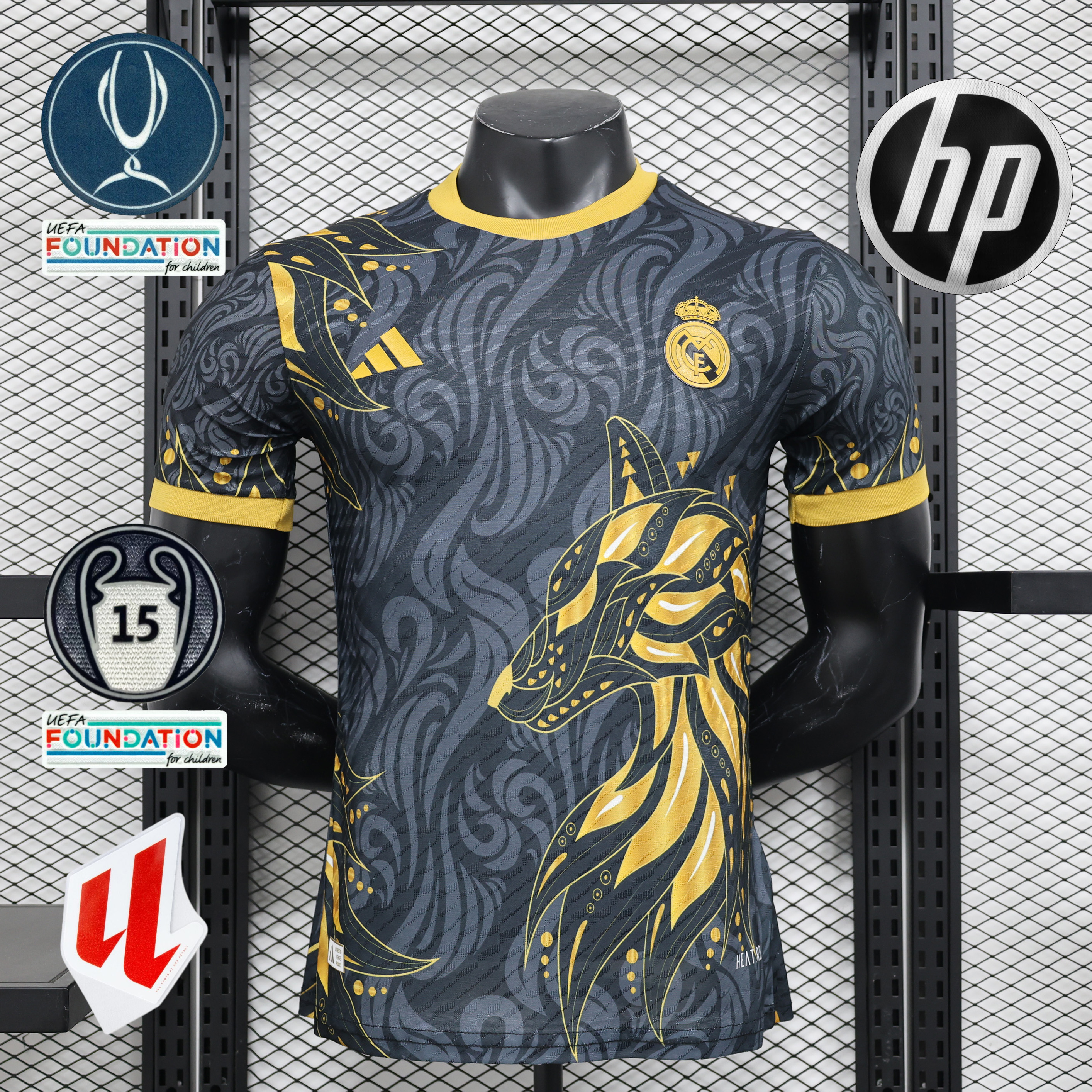 Real Madrid 24-25 Black Yellow Special Edition Jersey - Player Version - ManixJersey