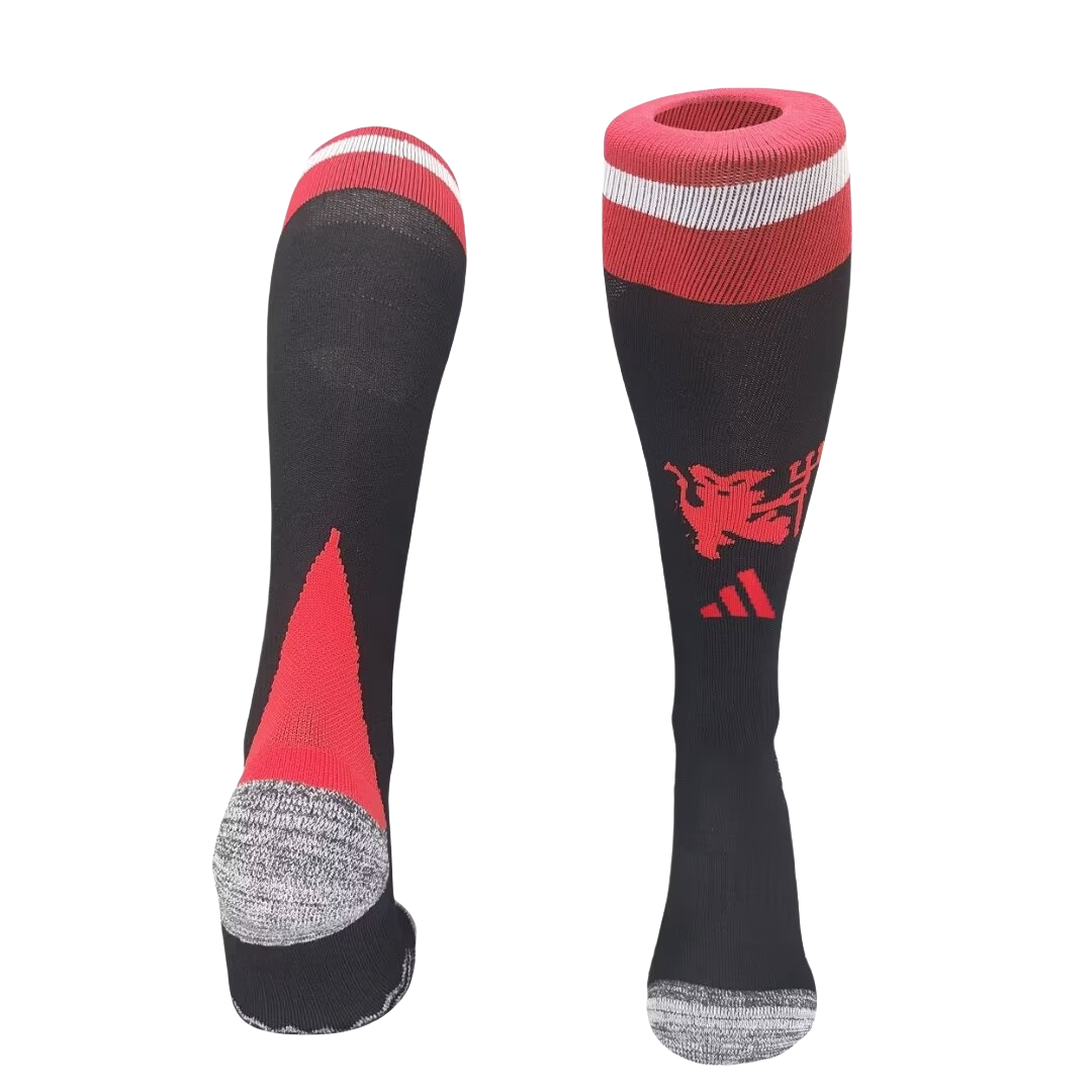Manchester United 24-25 Home Socks - Black & Red - ManixJersey