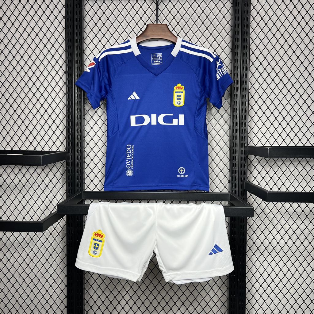 Real Oviedo 24-25 Home Kids Kit - ManixJersey