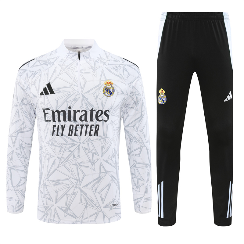Real Madrid 24-25 Long Sleeve Training Set - White Camouflage - ManixJersey