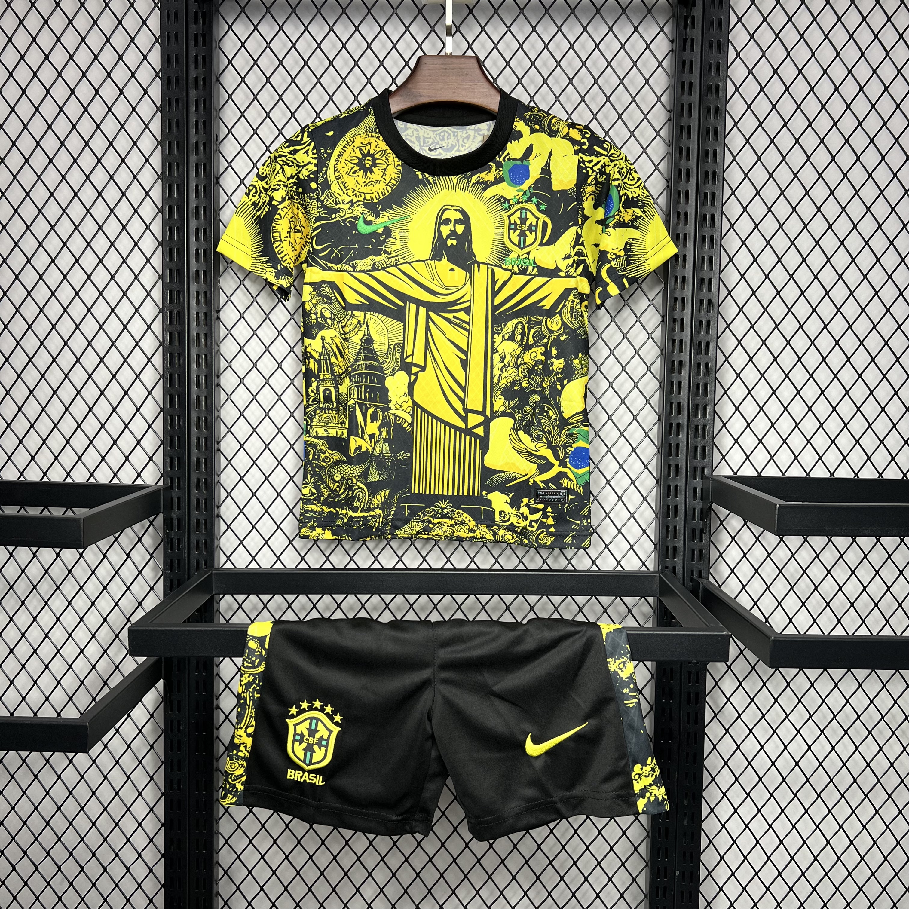 Brazil 2024 Christ the Redeemer Statue Kids Kit - Yellow - ManixJersey