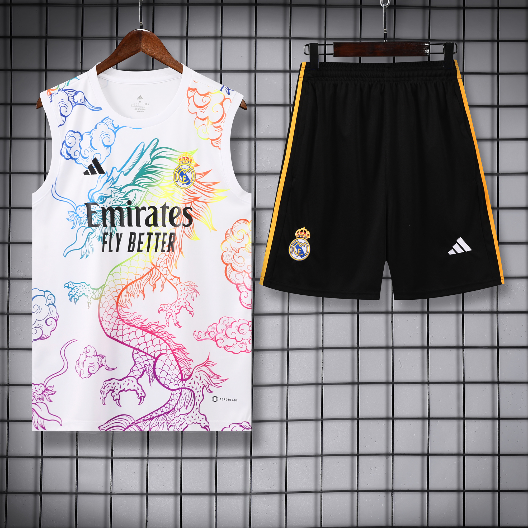 Real Madrid 24-25 Vest Training Set - White Dragon - ManixJersey