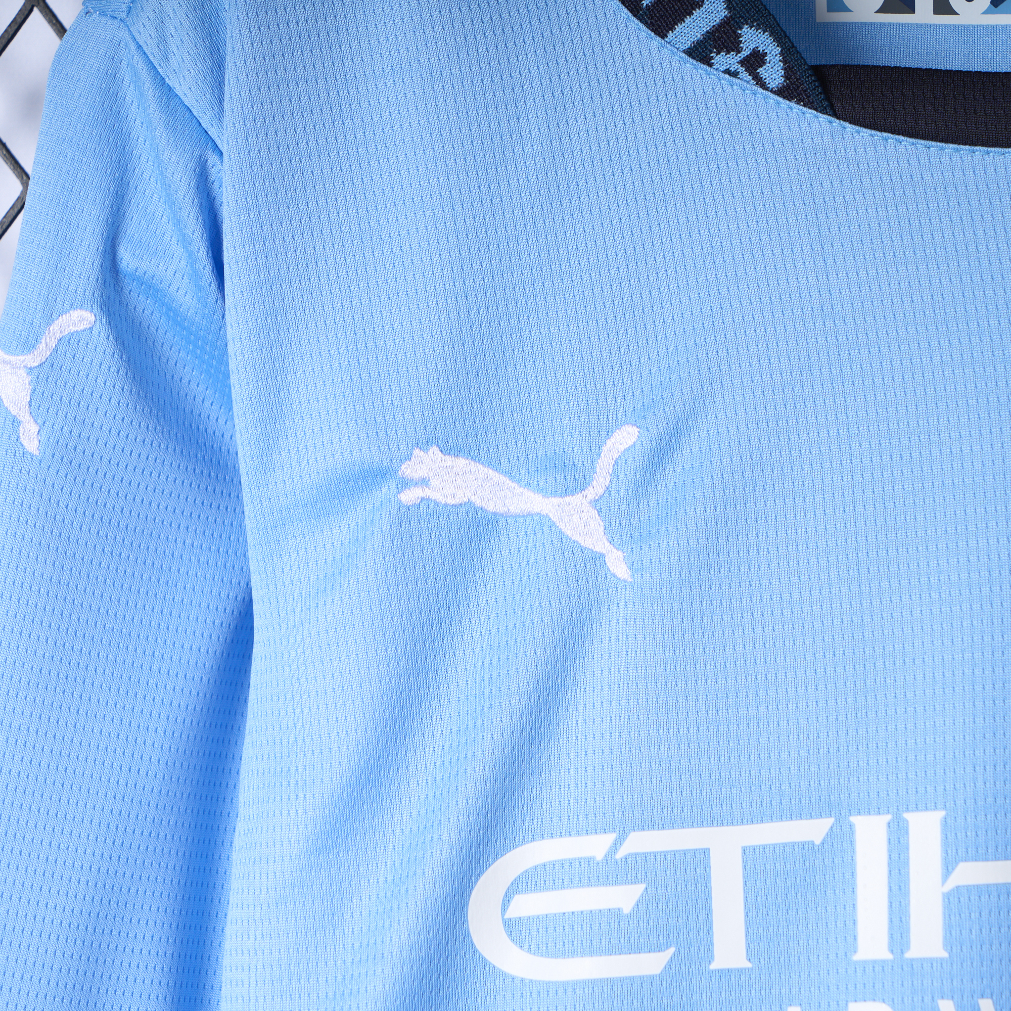 Manchester City 24-25 Home Long Sleeve Kids Kit - ManixJersey