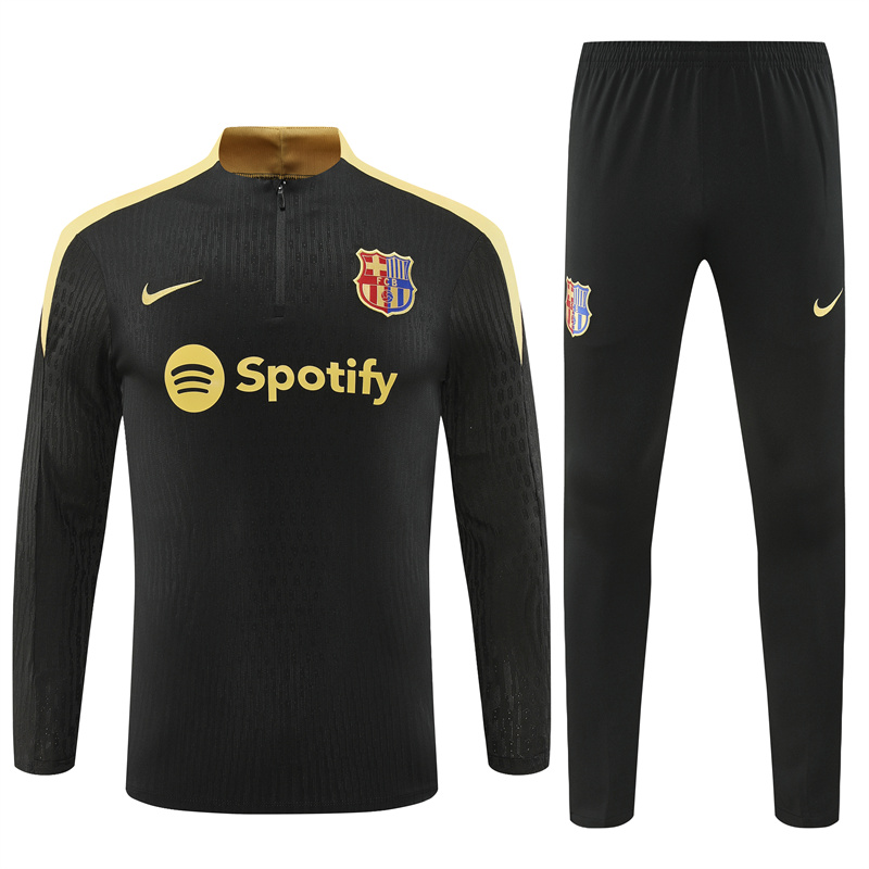 B.A.R.S.A 24-25 Kids Long Sleeve Training Set - Player Version - Black Gold - ManixJersey