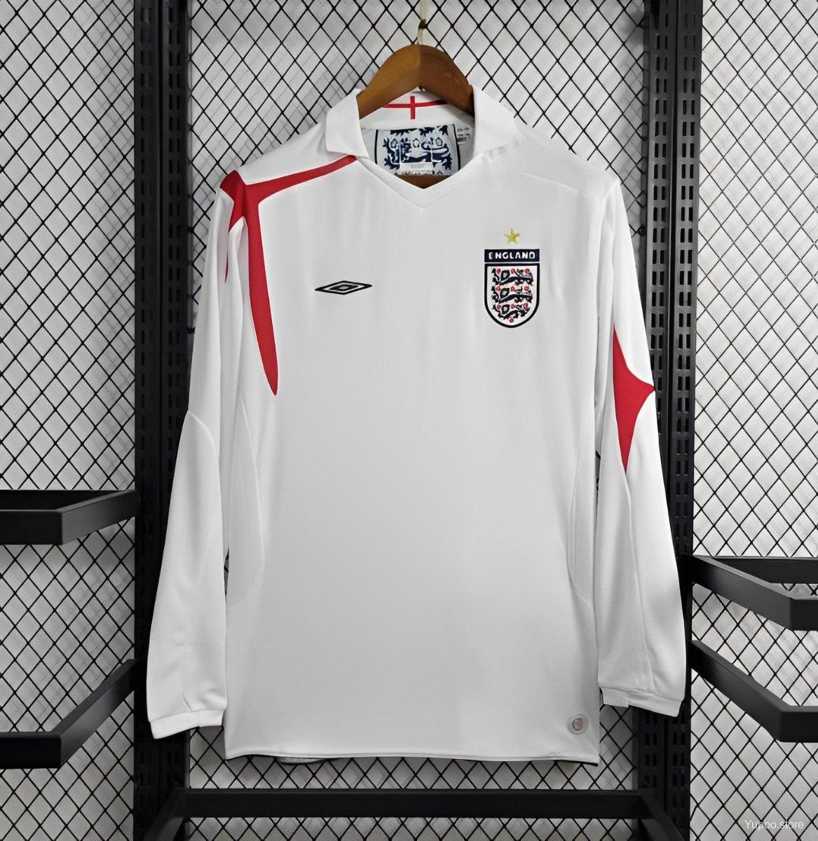 Retro England 2006 Home Long Sleeve Jersey - ManixJersey