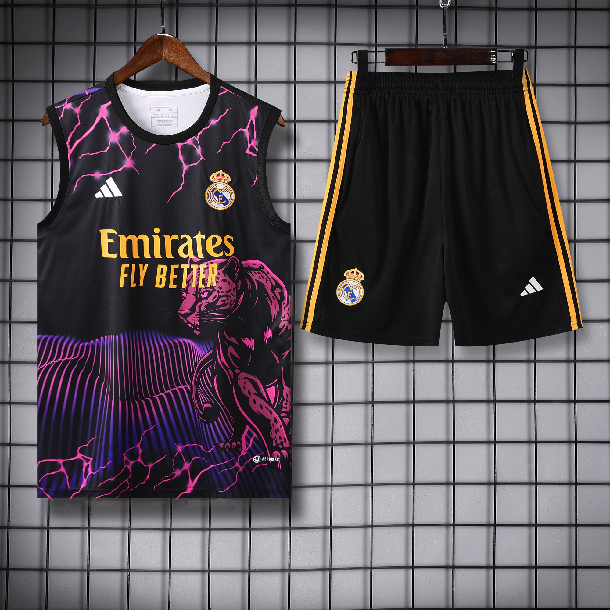 Real Madrid 24-25 Vest Training Set - Purple & Black Leopard - ManixJersey