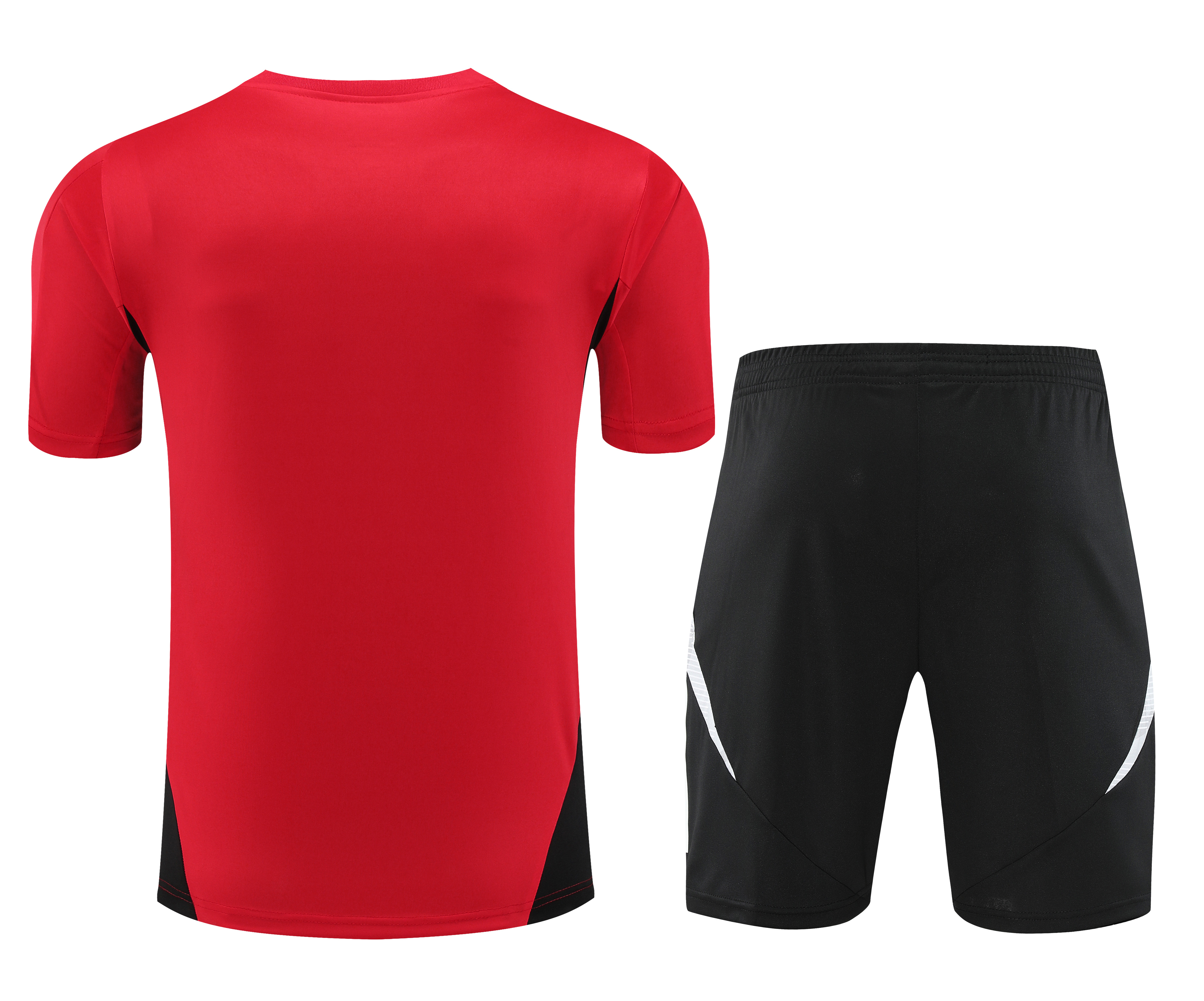 Manchester United 24-25 Short-Sleeve Training Set - Red Top and Black Shorts - ManixJersey