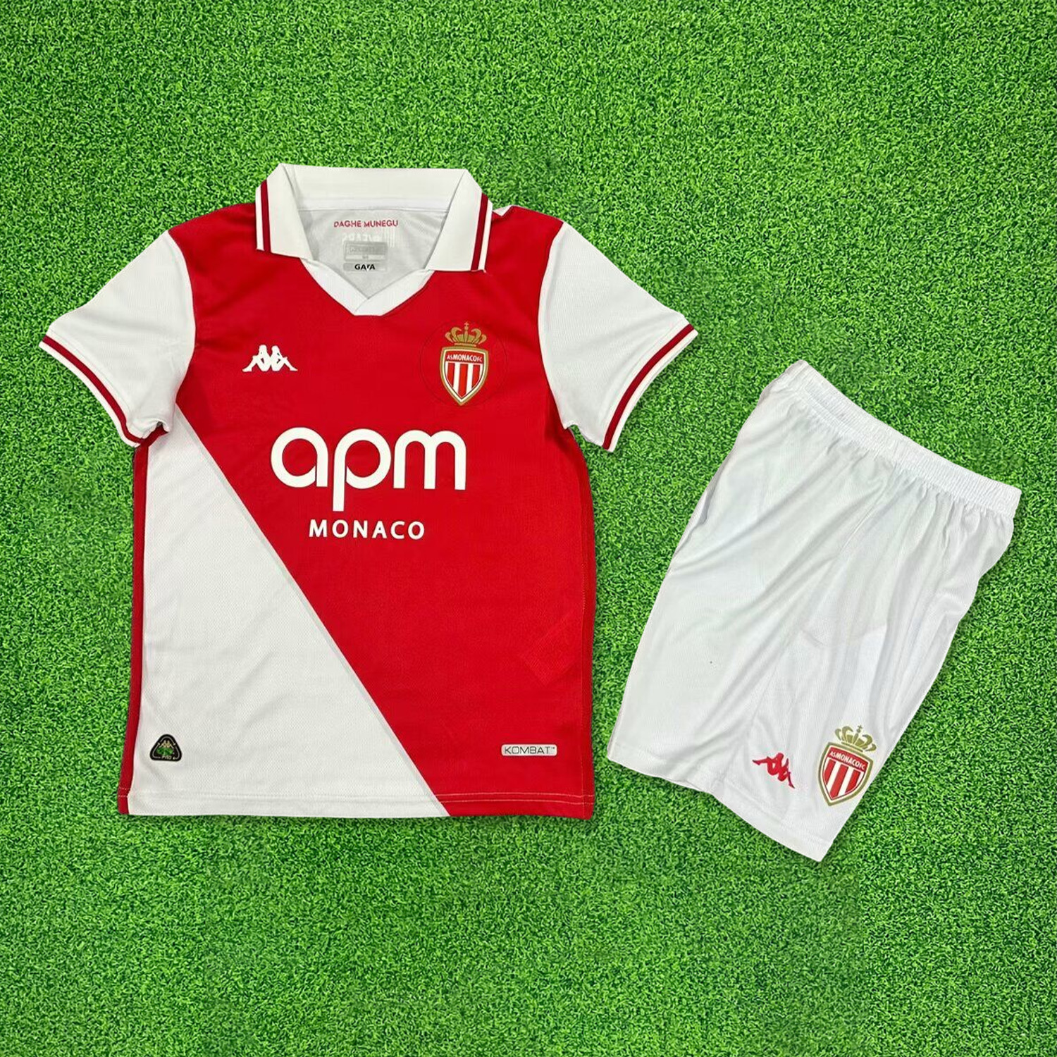 AS Monaco 24-25 Home Kids Kit - ManixJersey