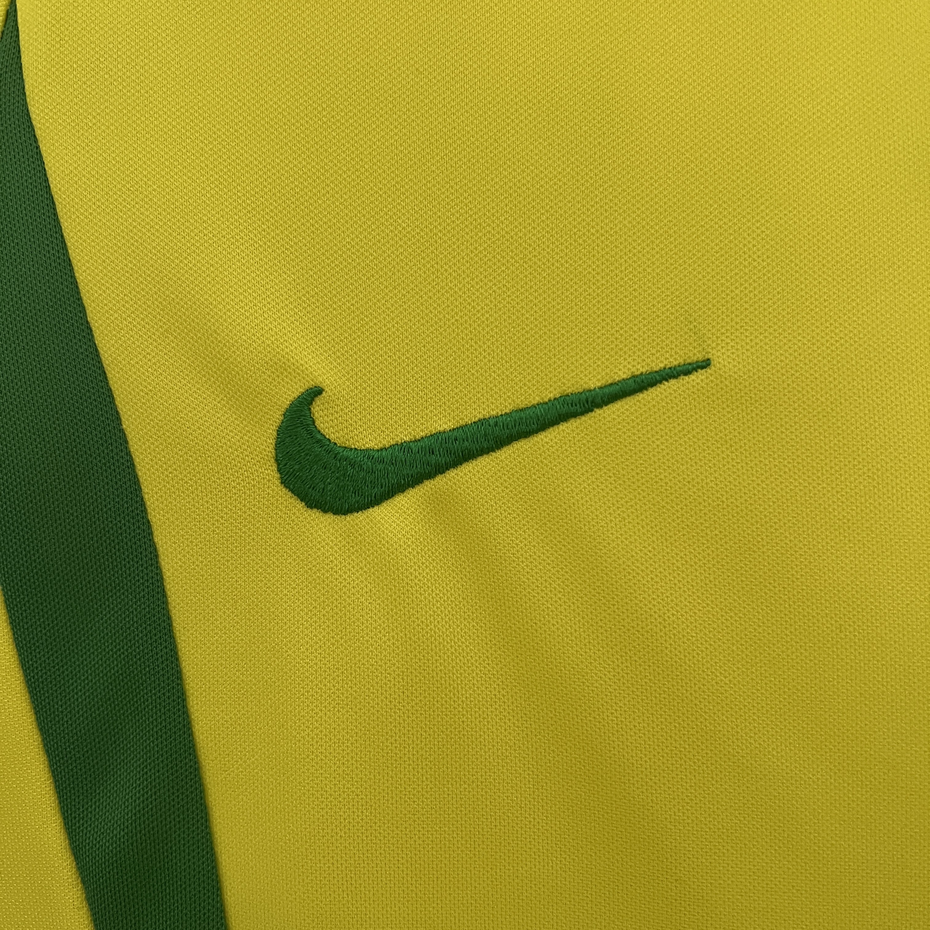 Retro Brazil 2002 Home Stadium Kids Kit - ManixJersey