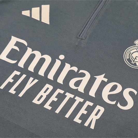 Real Madrid 24-25 Kids Long Sleeve Training Set - Deep Grey - ManixJersey