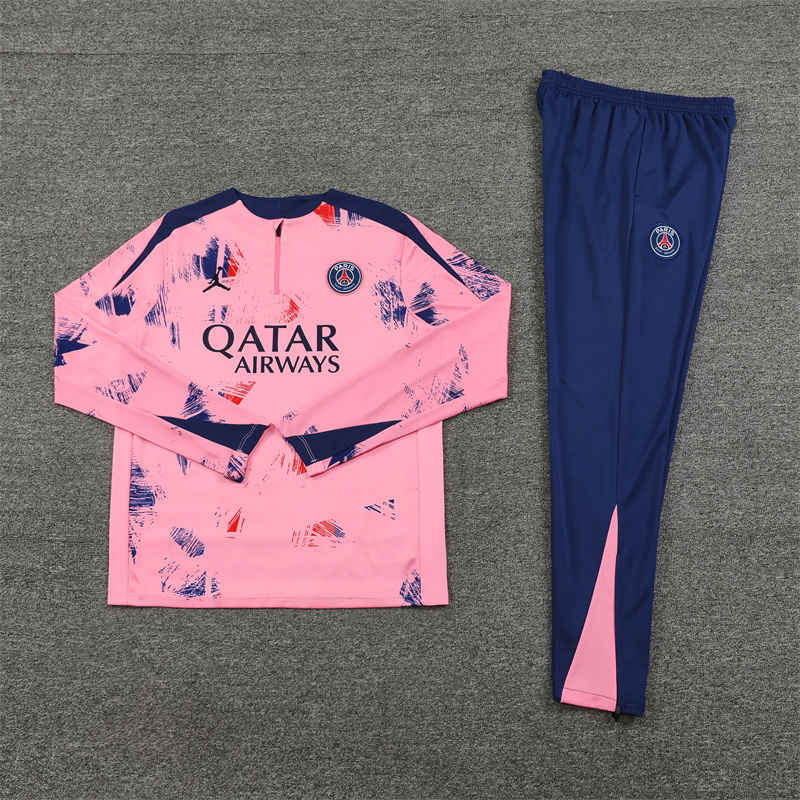 Paris Saint-Germain PSG 24-25 Kids Long Sleeve Training Set - Pink - ManixJersey