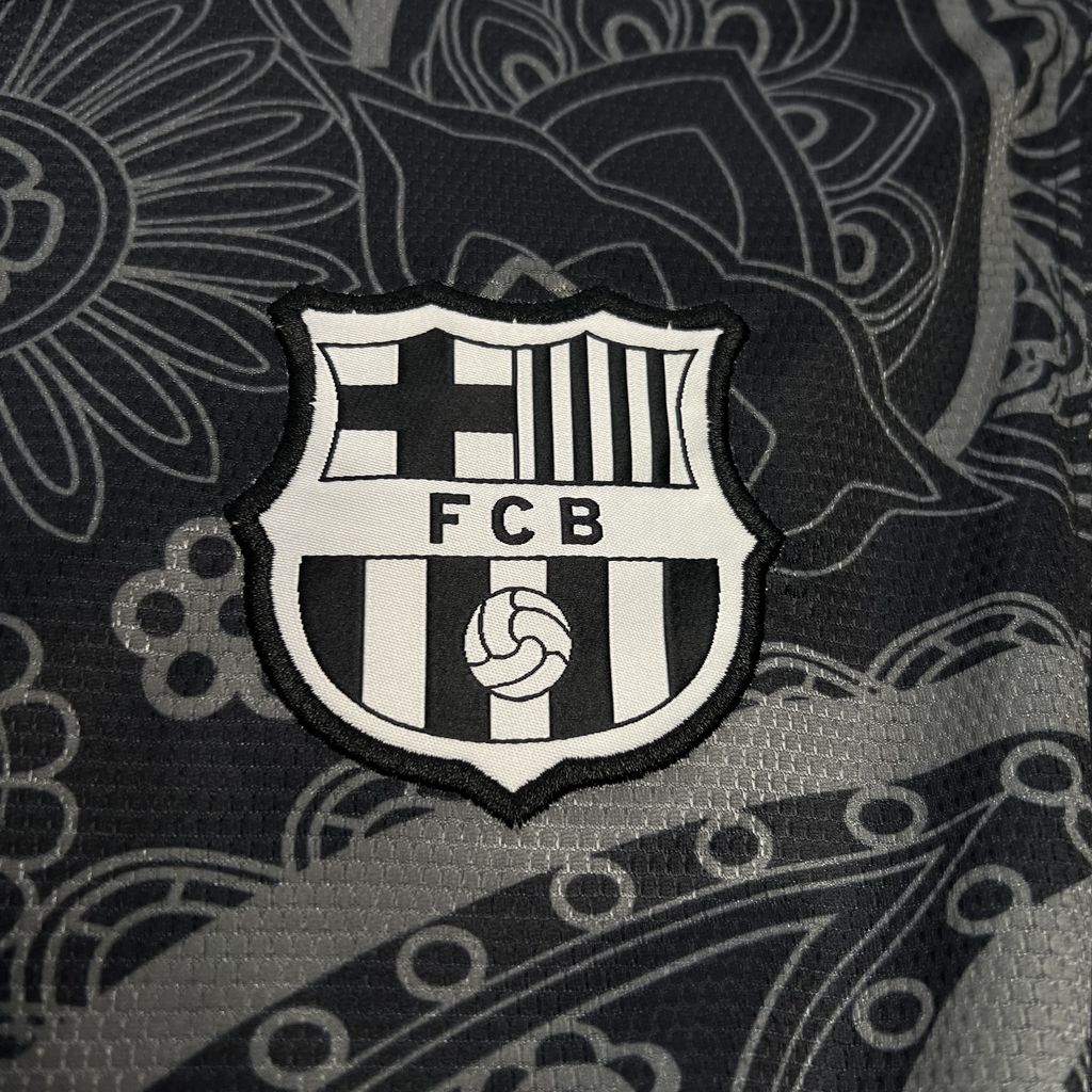 B.A.R.S.A 24-25 Black Grey Pattern Jersey - Fans Version - ManixJersey