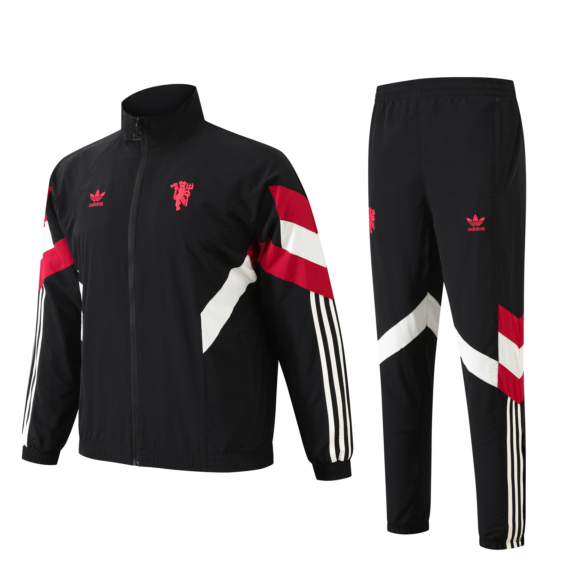 Manchester United 24-25 Black Throwback Windbreaker Suit - Jackets & Pants - ManixJersey