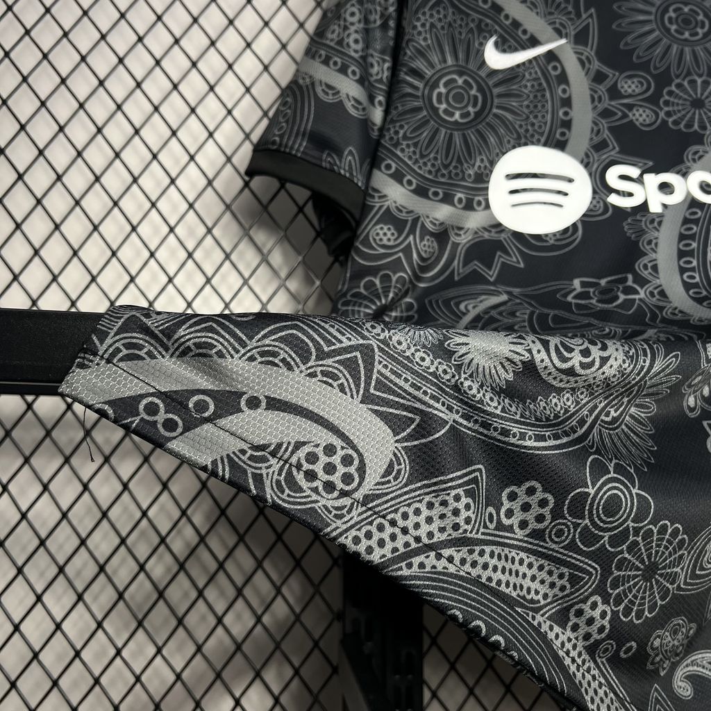 B.A.R.S.A 24-25 Black Grey Pattern Jersey - Fans Version - ManixJersey