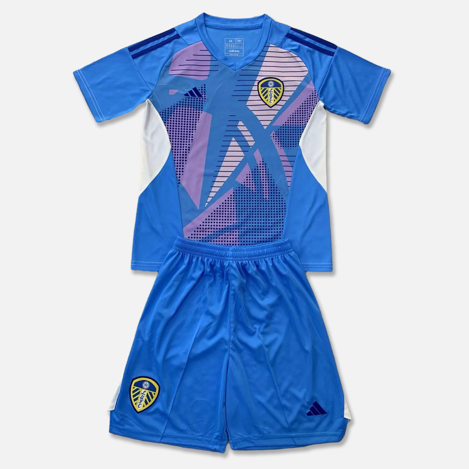 Leeds United 24-25 Lake Blue Goalkeeper Kids Kit - ManixJersey